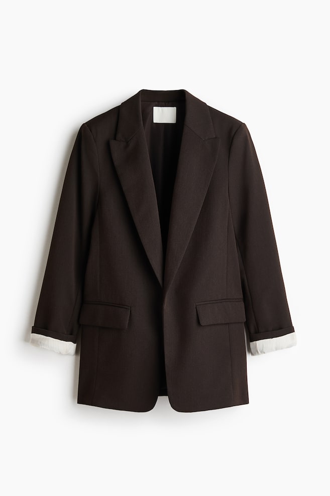 Oversized blazer - Dark brown/Dark beige/Dogtooth pattern/Black - 1