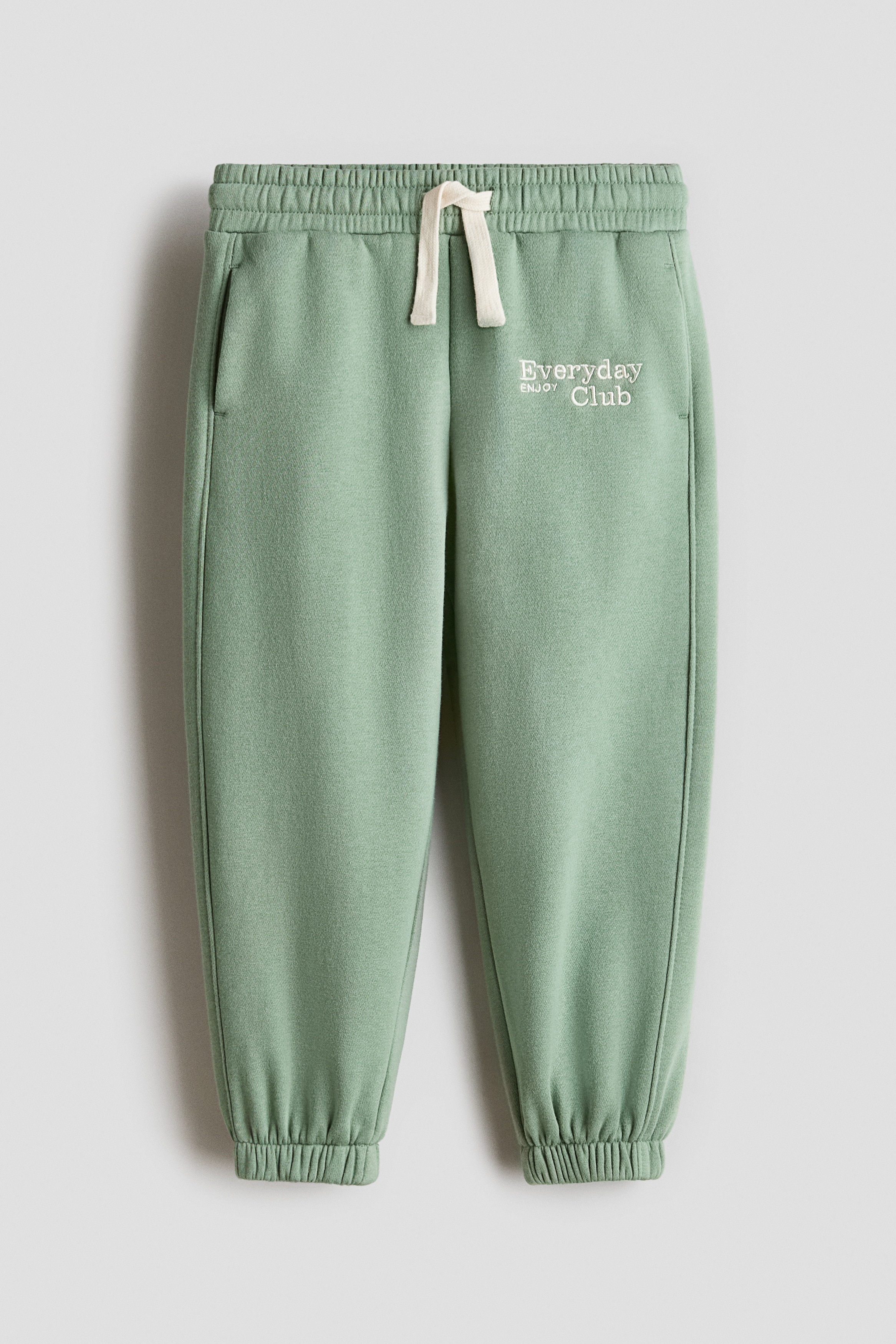 Kirjaillut joggersit Vihreä/Everyday Club - Size: 98 (2-3Y) - H&M