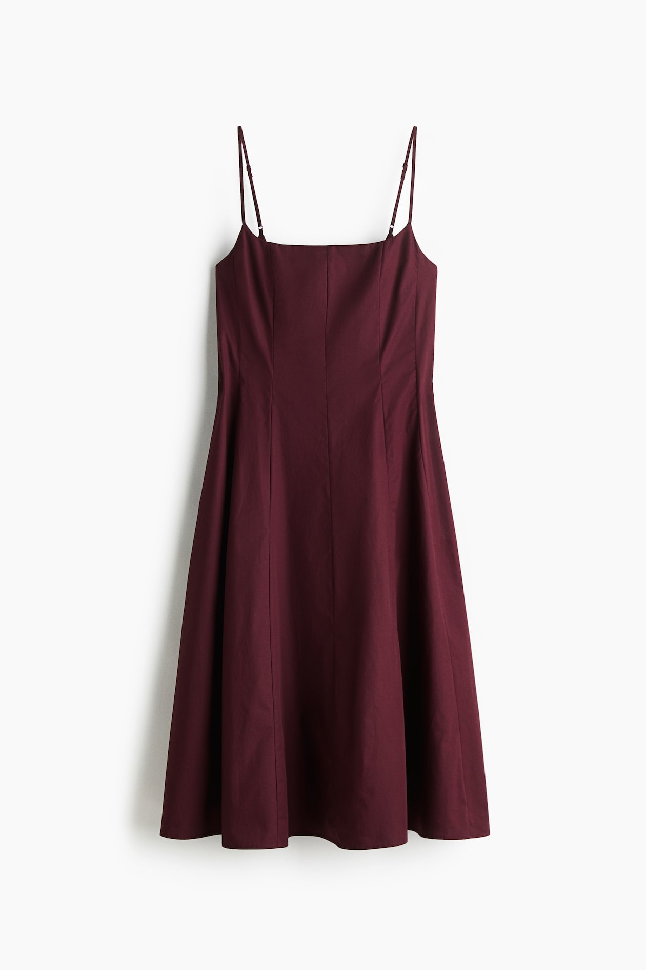 Women's Burgundy Poplin Strappy Dress | H&M US