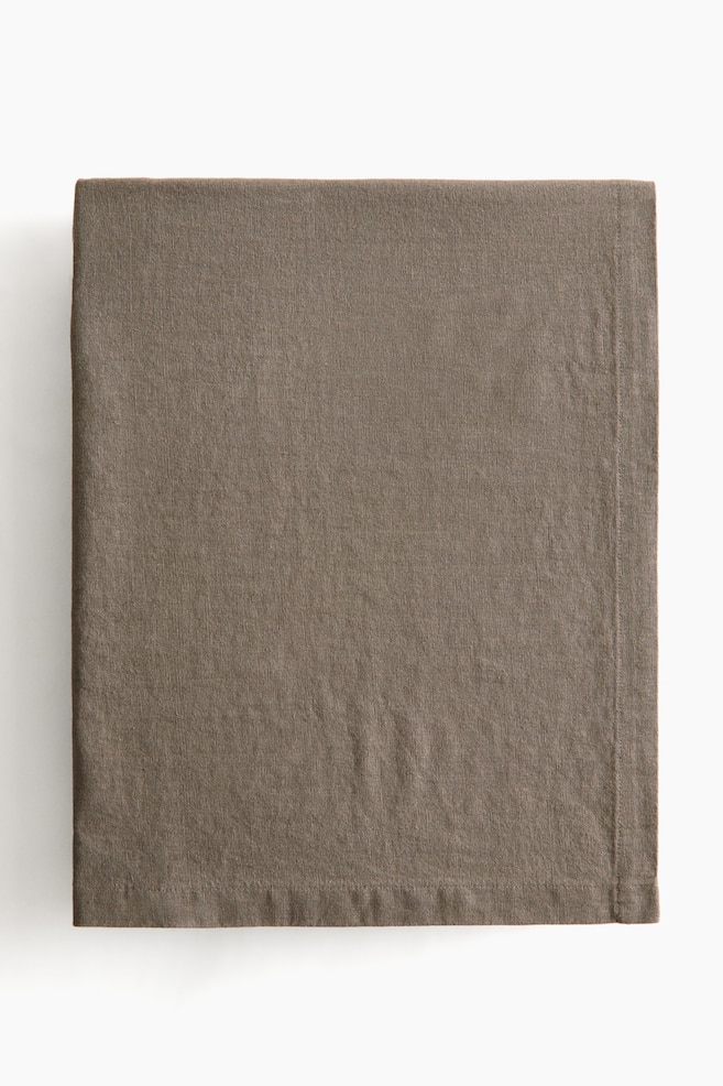 Linen-Blend Tablecloth - Dark dusty taupe/Light dusty blue/Cream/Beige - 1