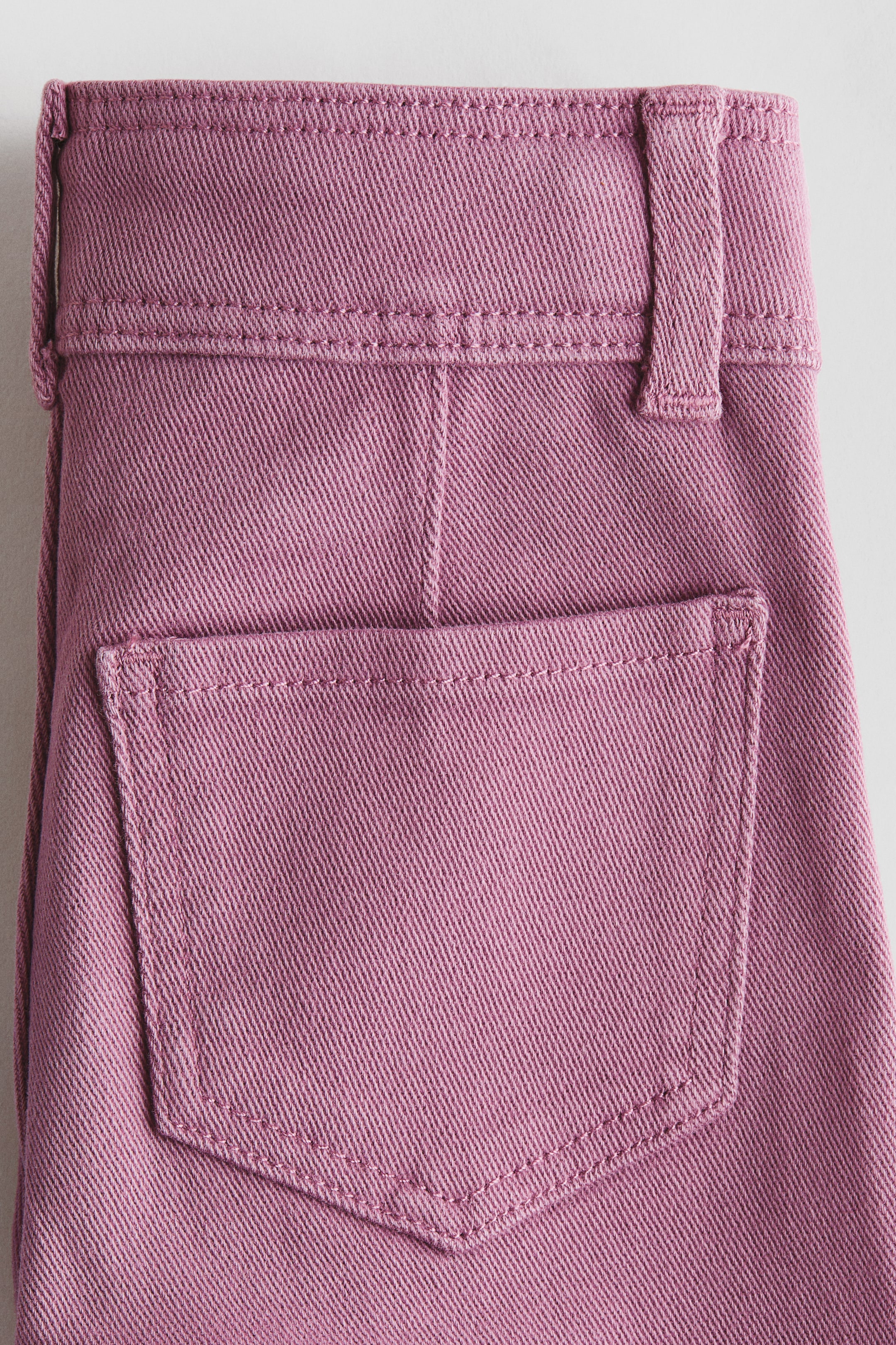 Wide-Leg Twill Pants
