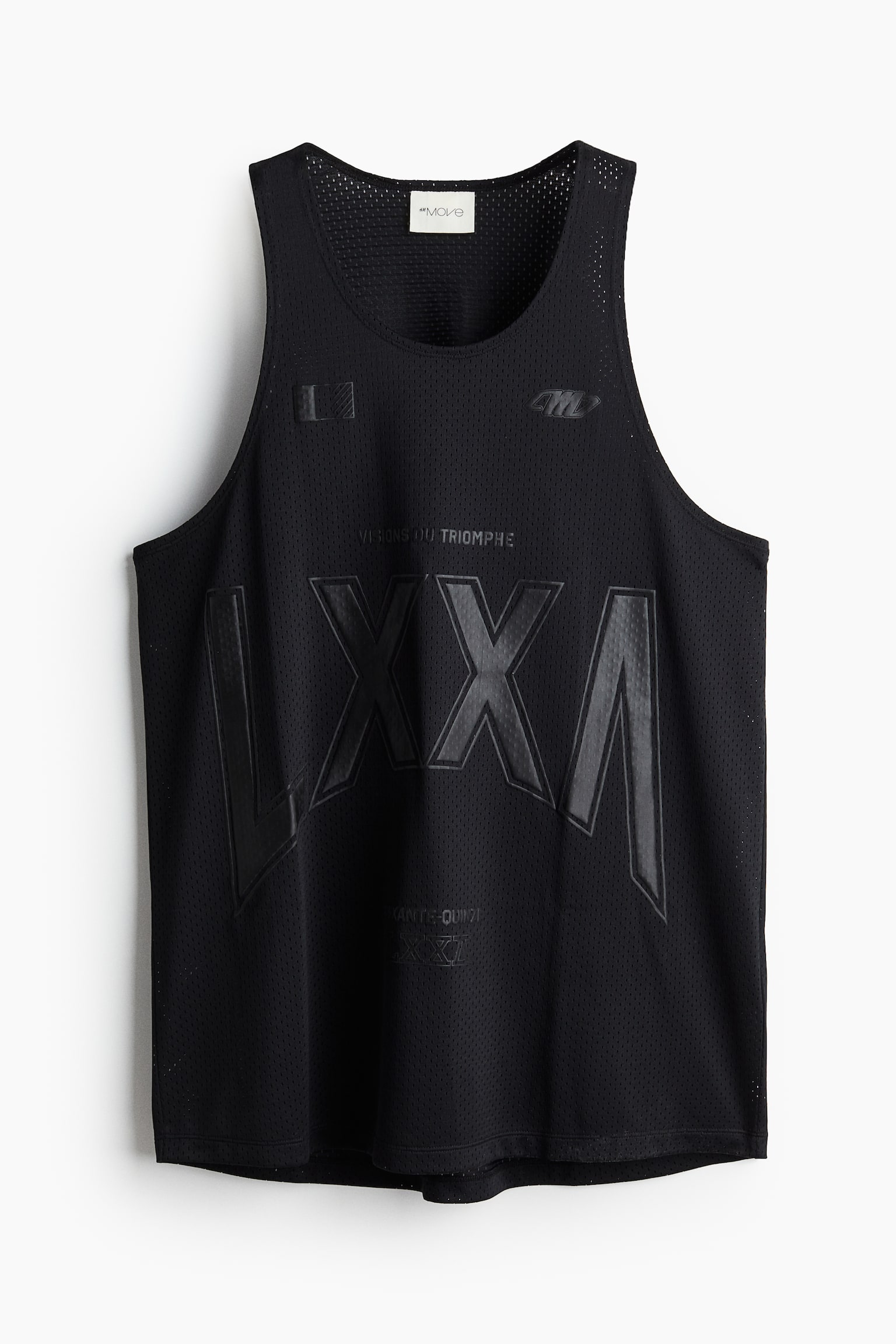 Oversized Fit Printed sports vest top in DryMove™ - Black - 2