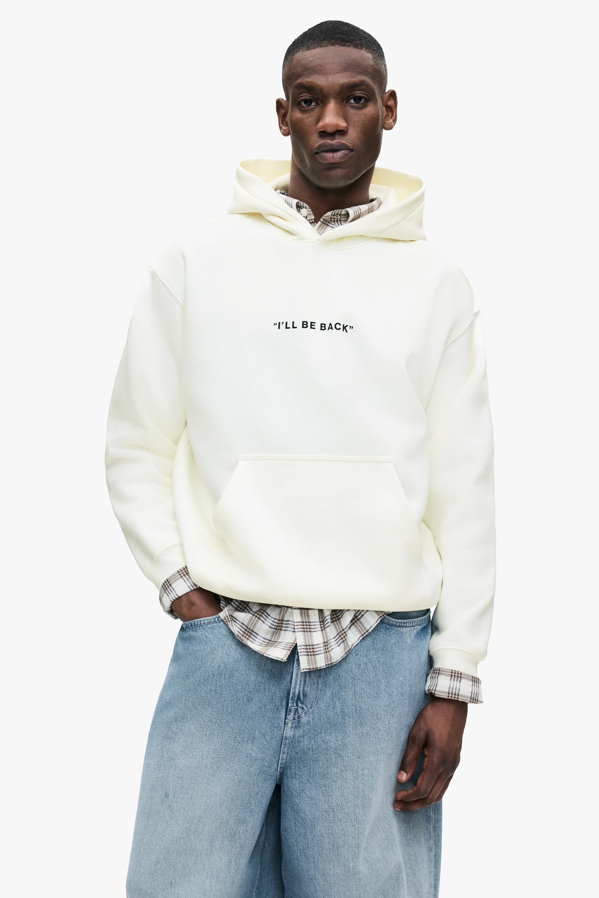 Men - White/Terminator Loose Fit Printed hoodie - Size: XL  - H&M