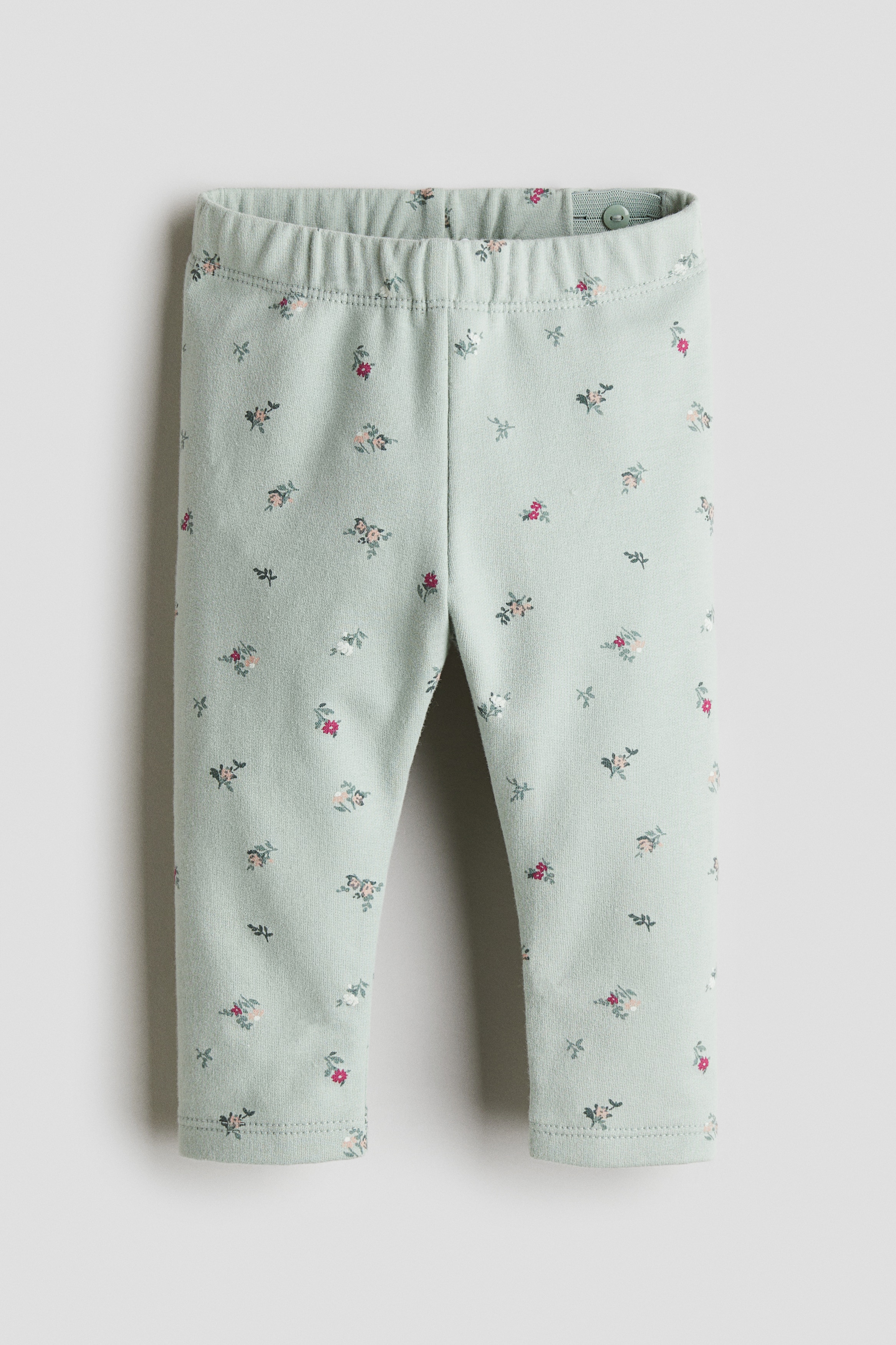 Printed brushed-inside leggings - Mint green/Floral/Light pink/Candy canes/Beige/Leopard print/Grey/Hearts/Cream/Dancing bears