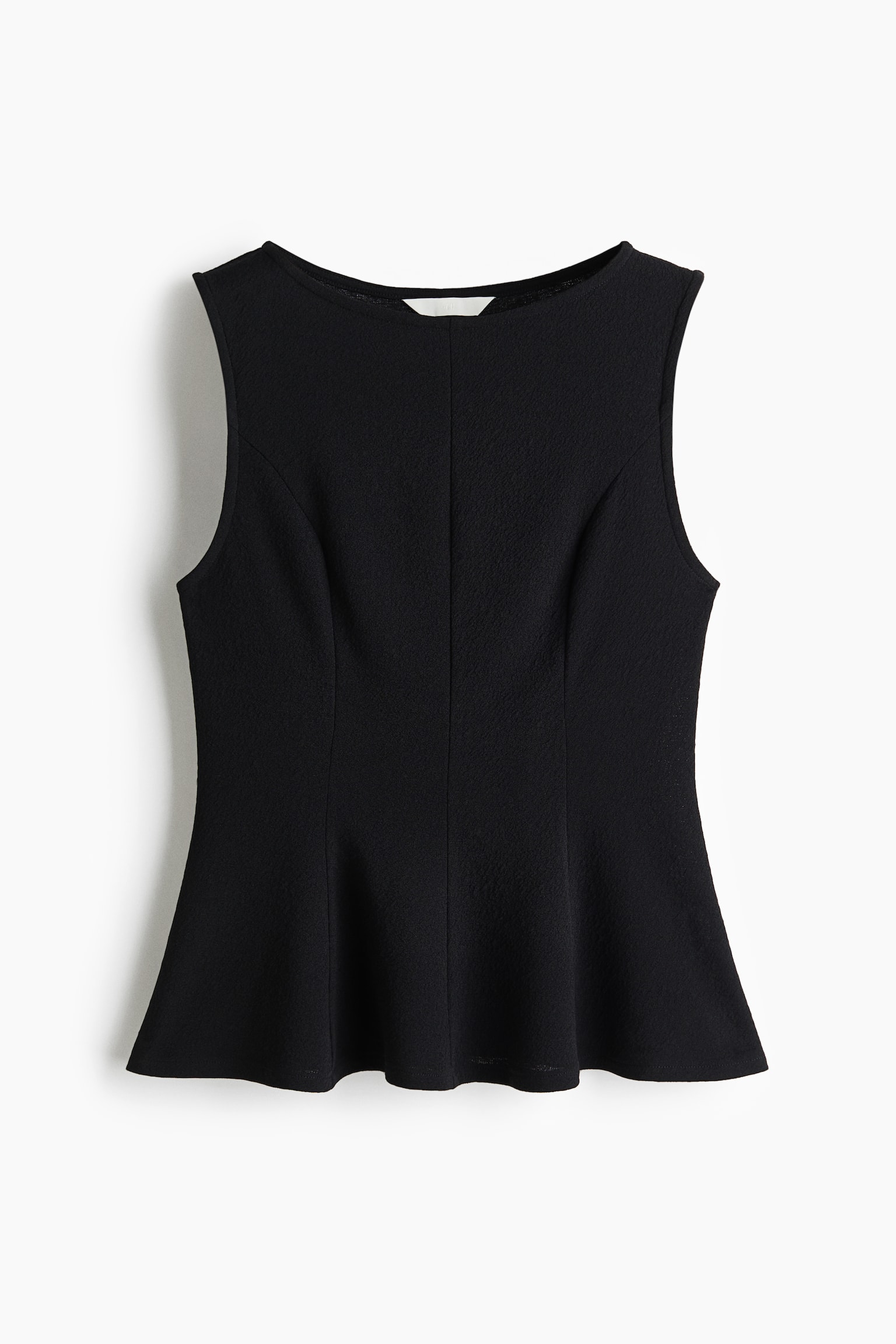 Top sin mangas con peplum - Negro/Crema/Café claro