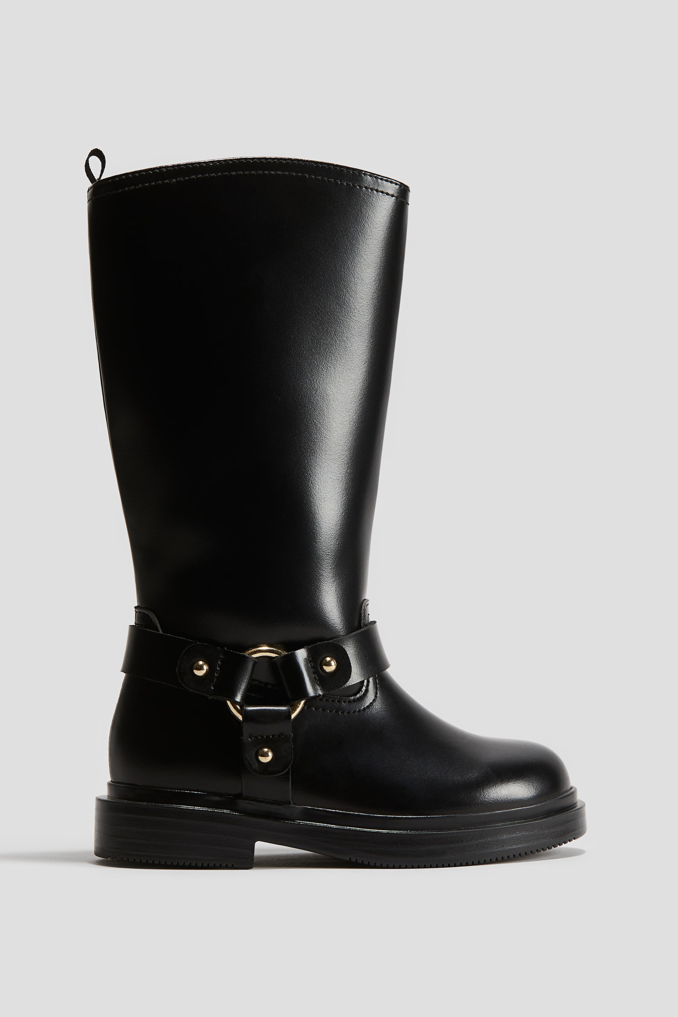 Calf-high biker boots