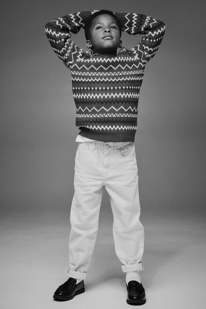 Pullover in maglia jacquard - Rosso/fantasia/Blu navy/dinosauri/Rosso/fantasia - 3