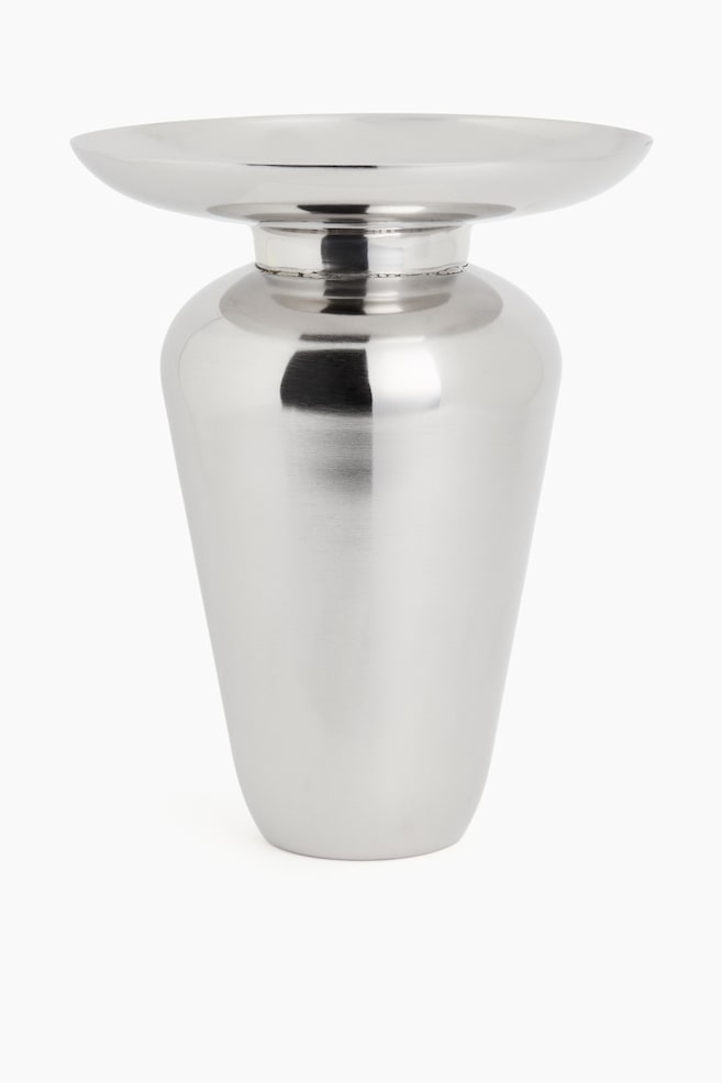 Vase aus Edelstahl - Silberfarben - 1