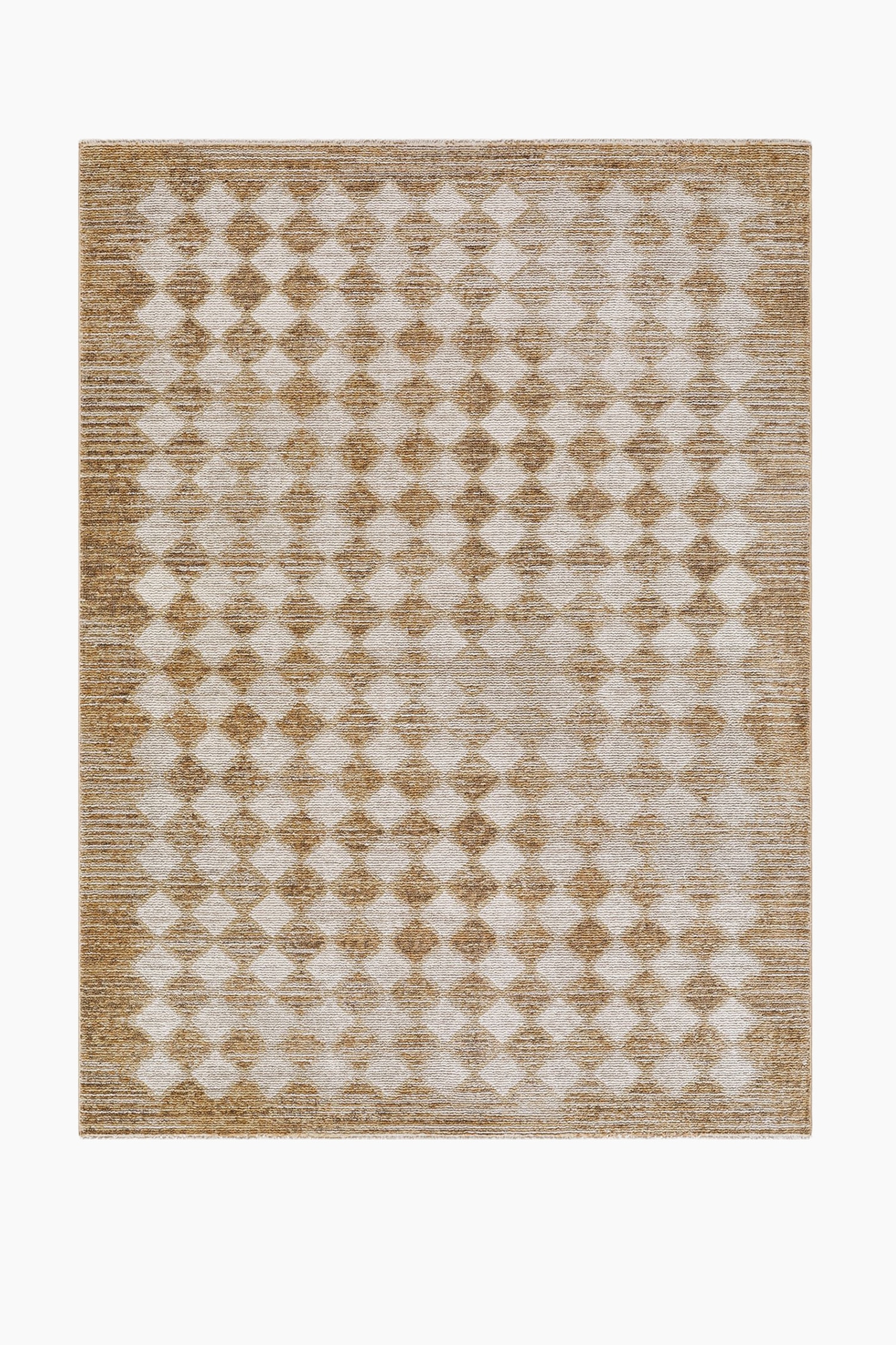 Myrtle Avenue V Geometric Diamond Fringe Rug - Brown/Green