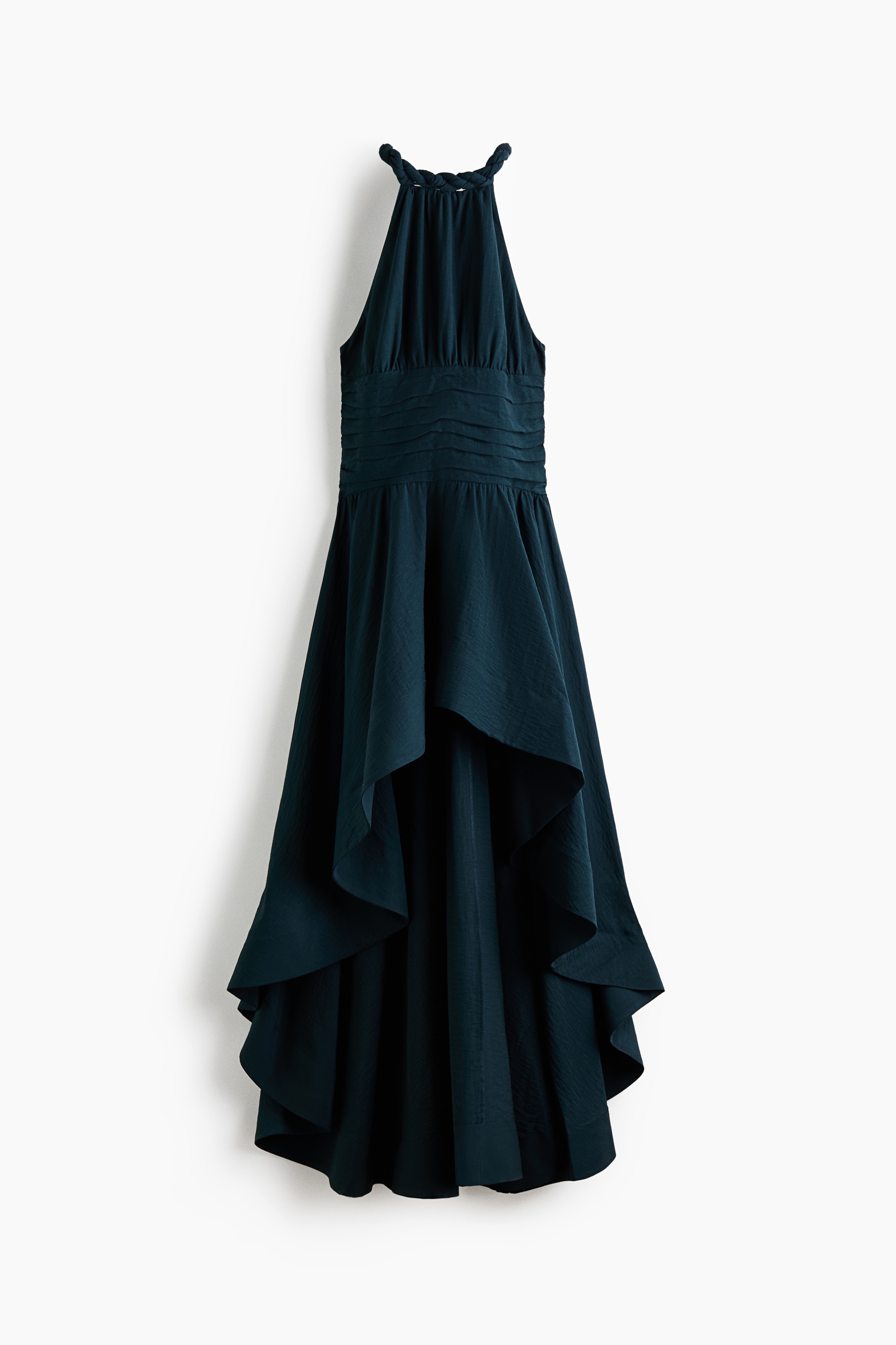 Abito asimmetrico con dettaglio in corda - Blu navy
