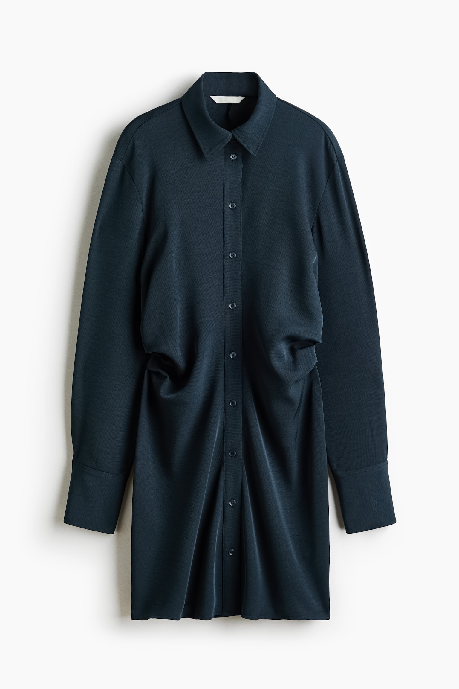 Женское платье H&M Draped Shirt Dress, цвет: Тёмный бирюзовый — фото 1