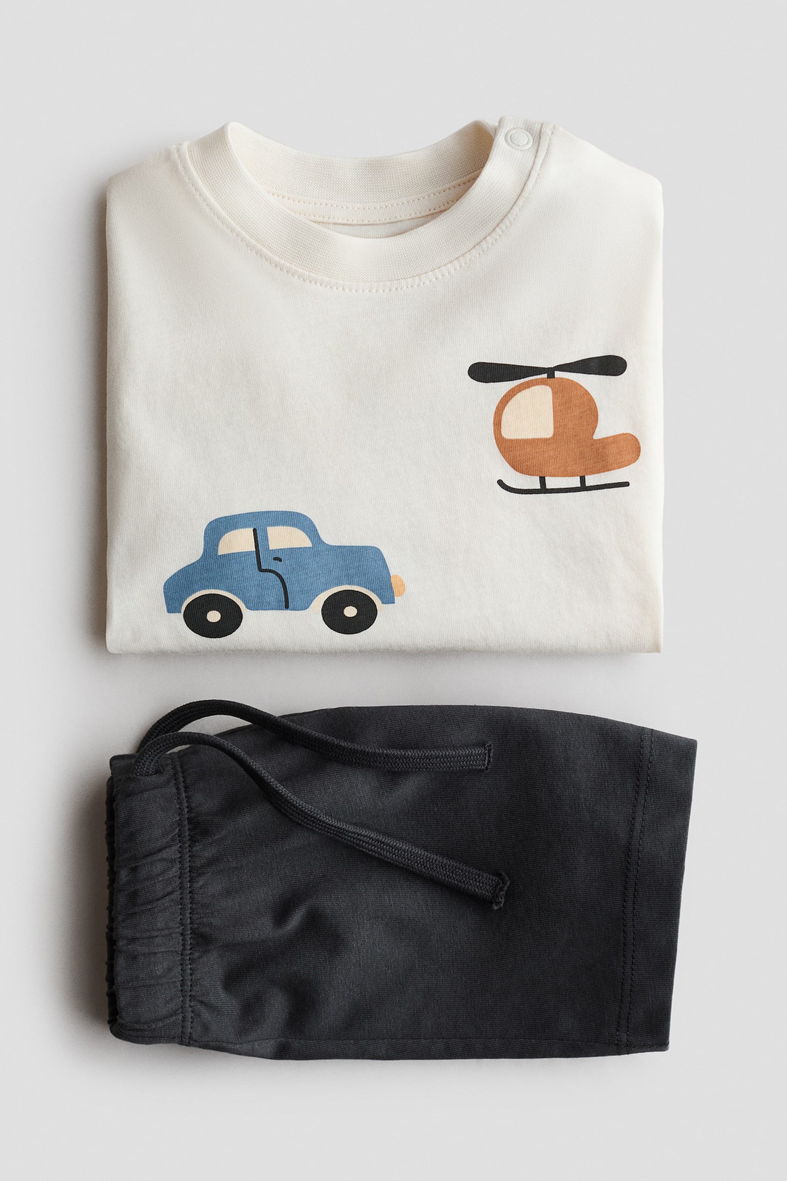 2-piece cotton set - White/Vehicles/White/Leopard/Light green/Dinosaurs/Grey/Vehicles/Navy blue/Le Port/Light beige/Full Adventure - 2