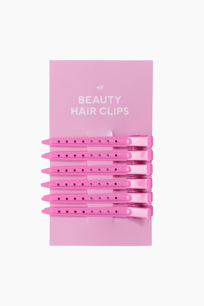 6-pak stylist hårspænder - Hot pink/Rosa - 1