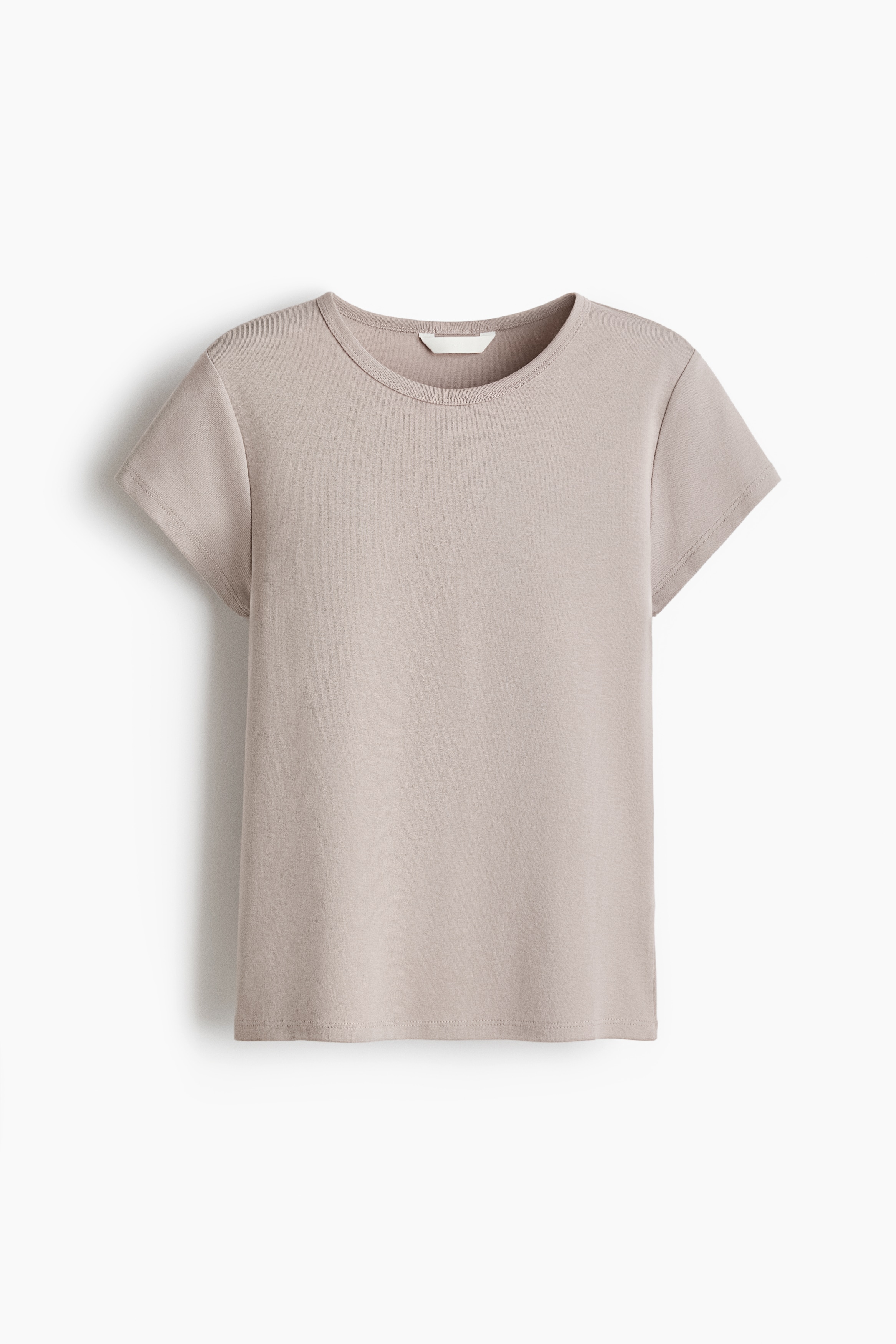 Cotton T-Shirt - Taupe/White/Dusty pink