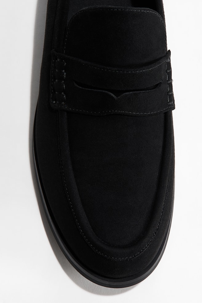 Penny Loafers - Black/Beige - 3