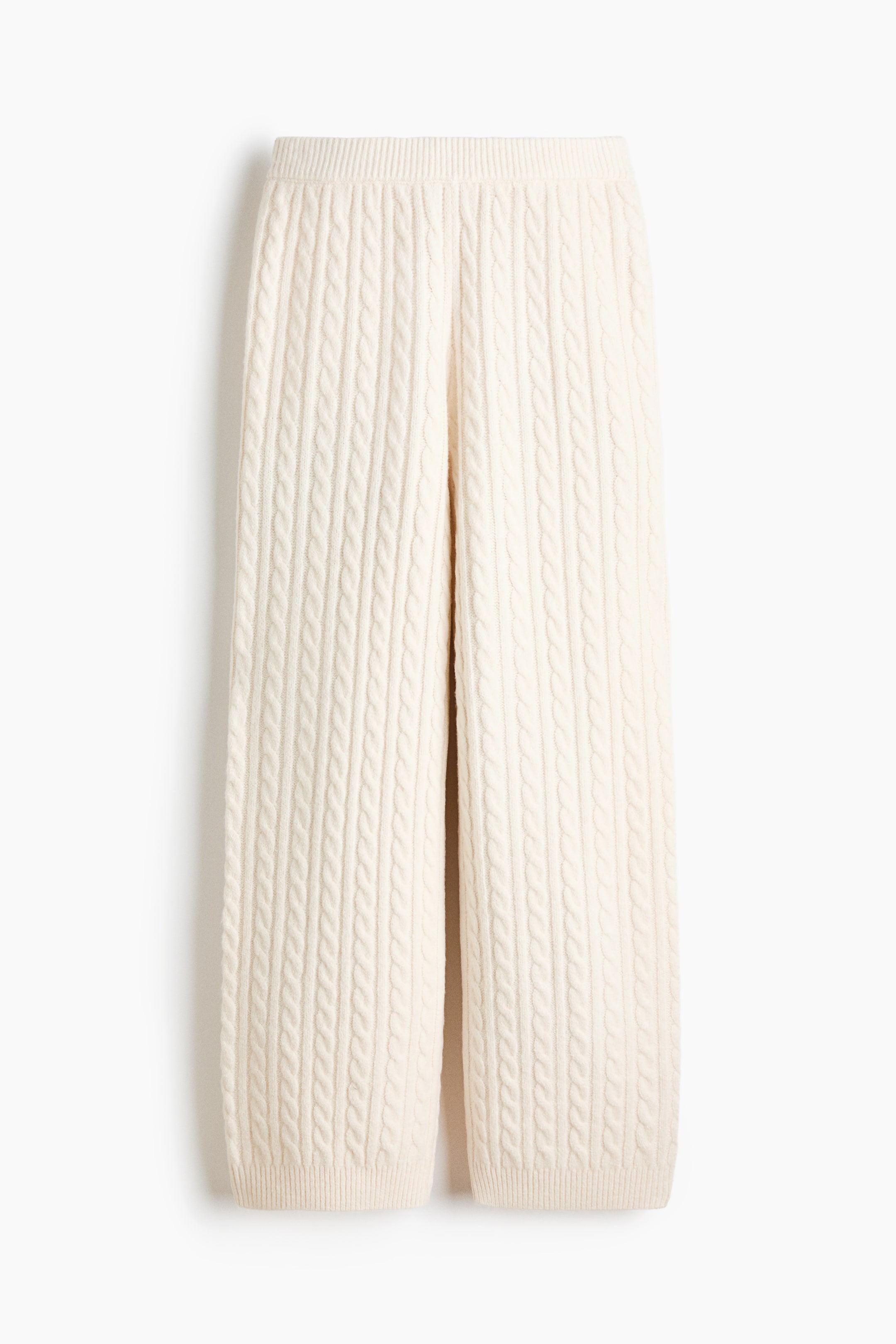 View larger image: Cable-knit pull-on trousers - Cream - Ladies | H&M 1