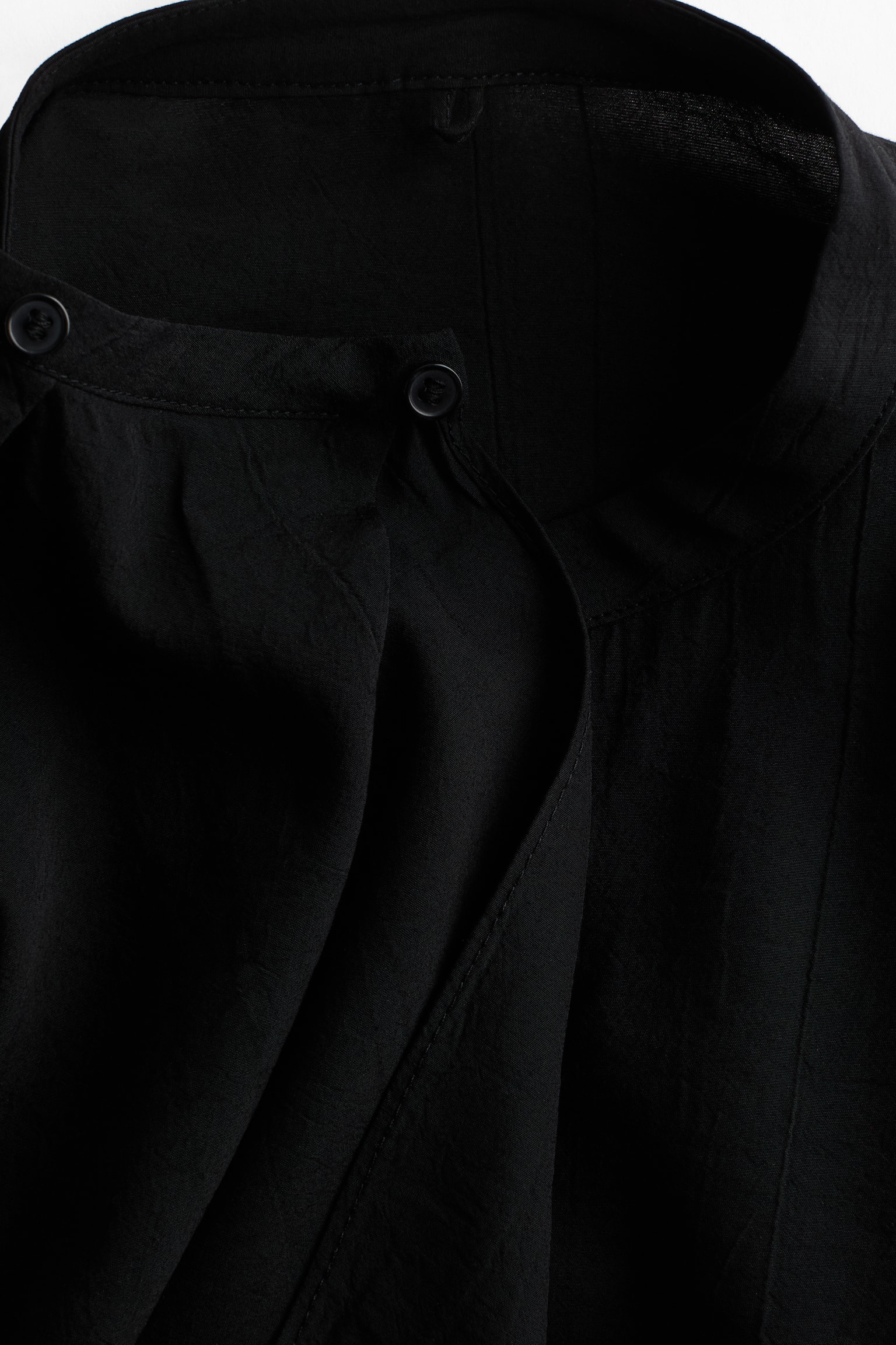Scarf-detail shirt - Black/Light dusty turquoise - 3