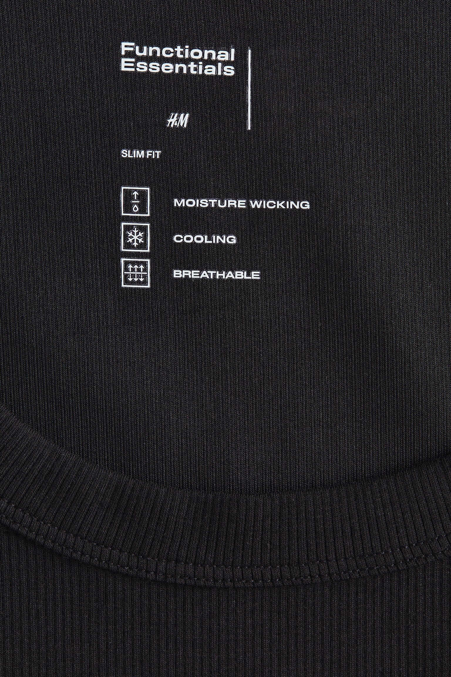 Женский топ H&M Cooling Slim-Fit Ribbed Tank Top, цвет: Чёрный — фото 7