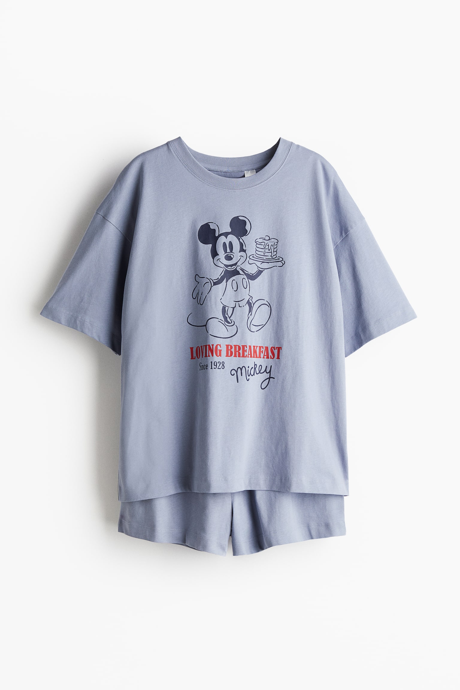 Print Pyjama Set - Dusty blue/Mickey Mouse/Light grey marle/Mickey Mouse/Cream/Mickey Mouse/Light grey marle/Mickey Mouse/Light pink/Looney Tunes - 1