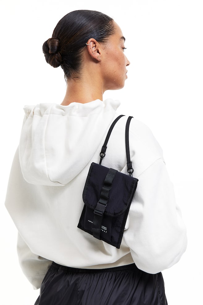 Neck-strap bag - Black/Silver-coloured - 1