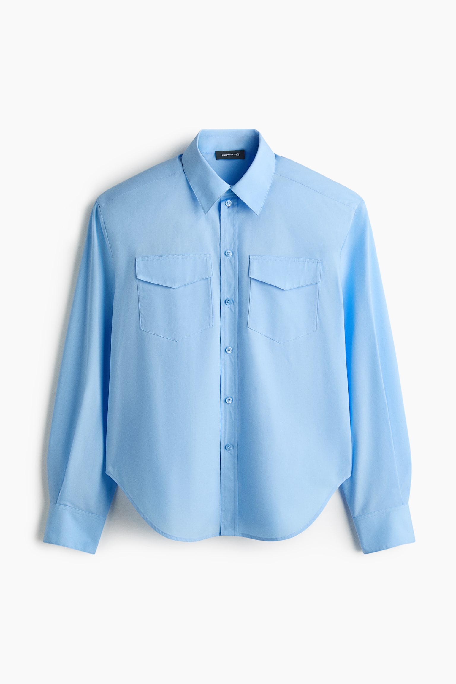 Shoulder-Pad Poplin Shirt - Light blue - 1