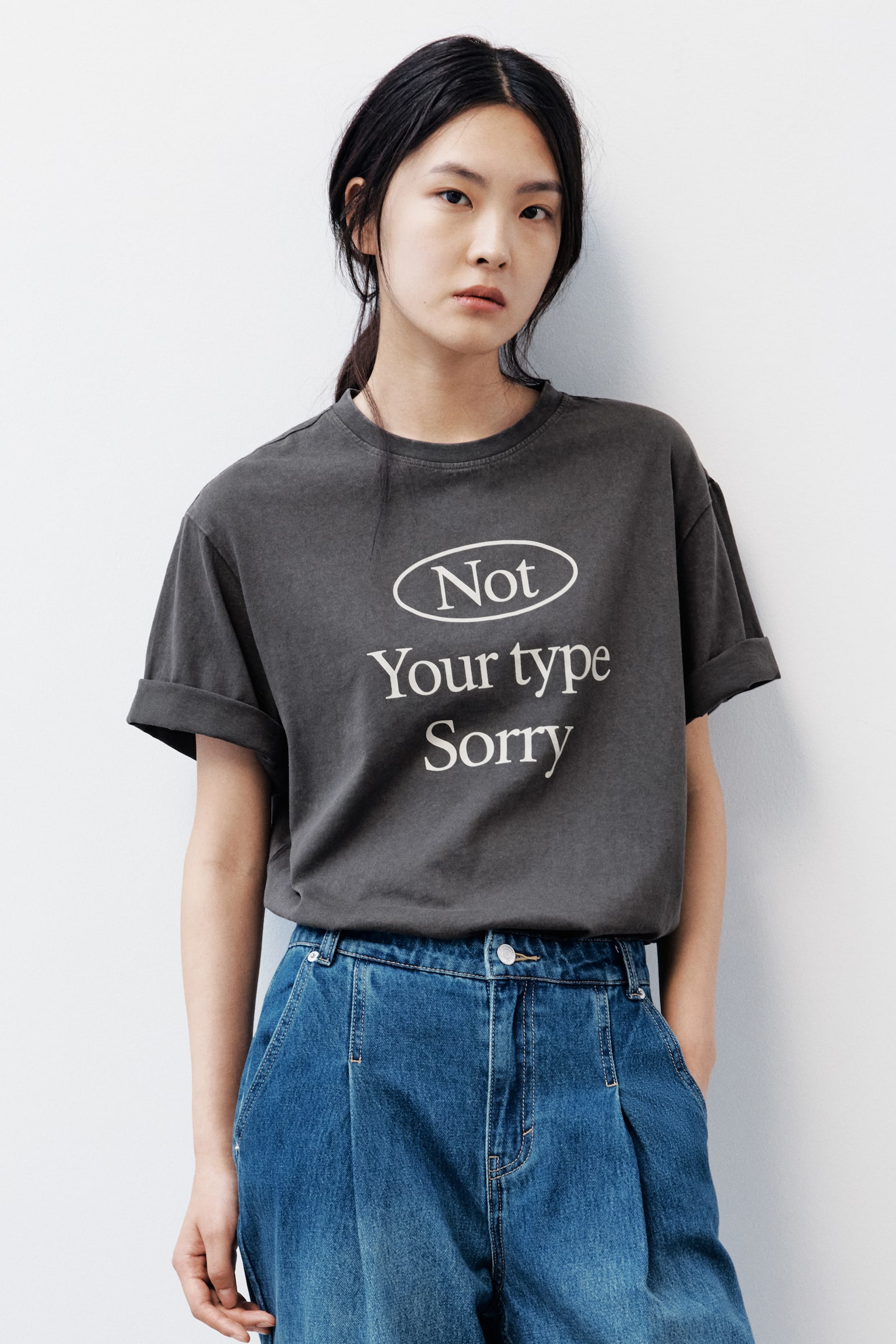 Printed T-shirt - Dark grey/Not Your Type/Cream/Somewhere in Between/Pink/Undefined - 1
