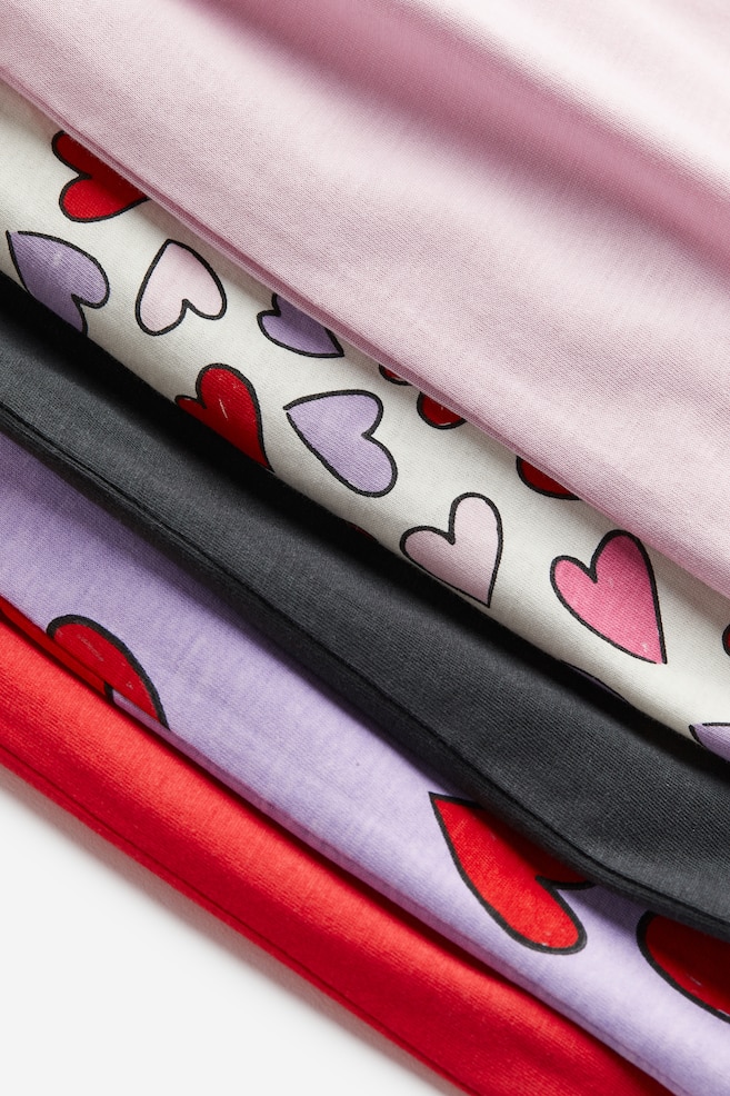 5-pack cotton jersey dresses - Light purple/Hearts/Pink/Striped - 2