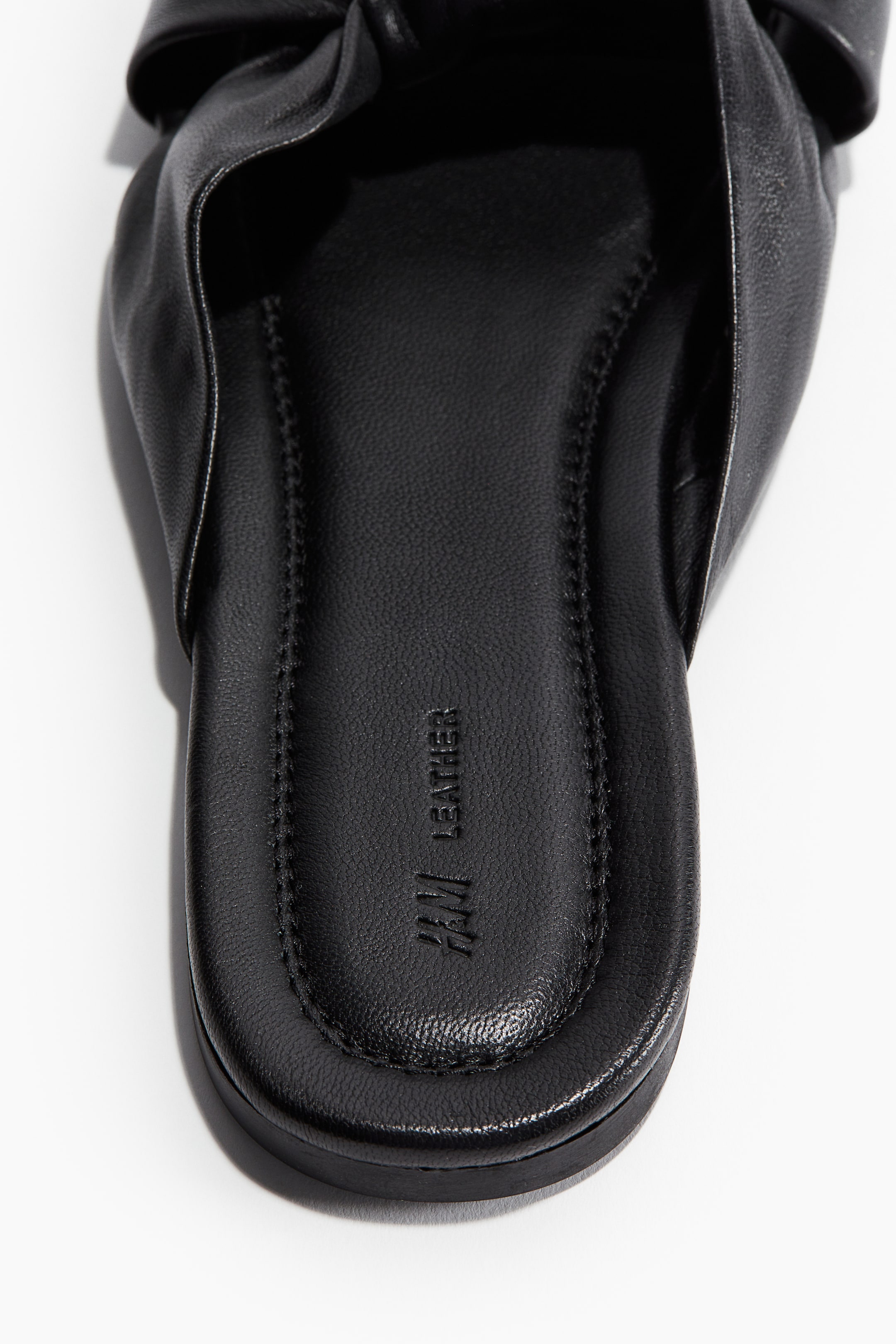 Knot-detail leather sandals - Black - Ladies | H&M GB