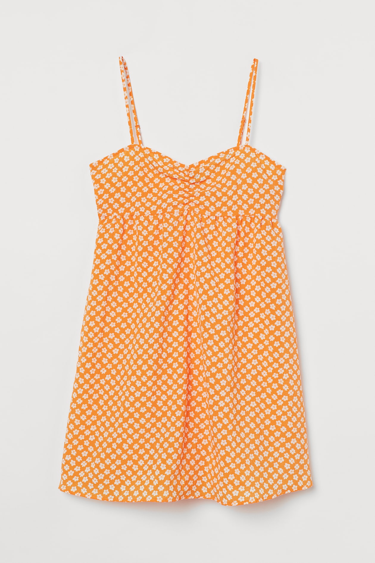 Short Dress - V-neck - Sleeveless - Orange - Ladies | H&M US