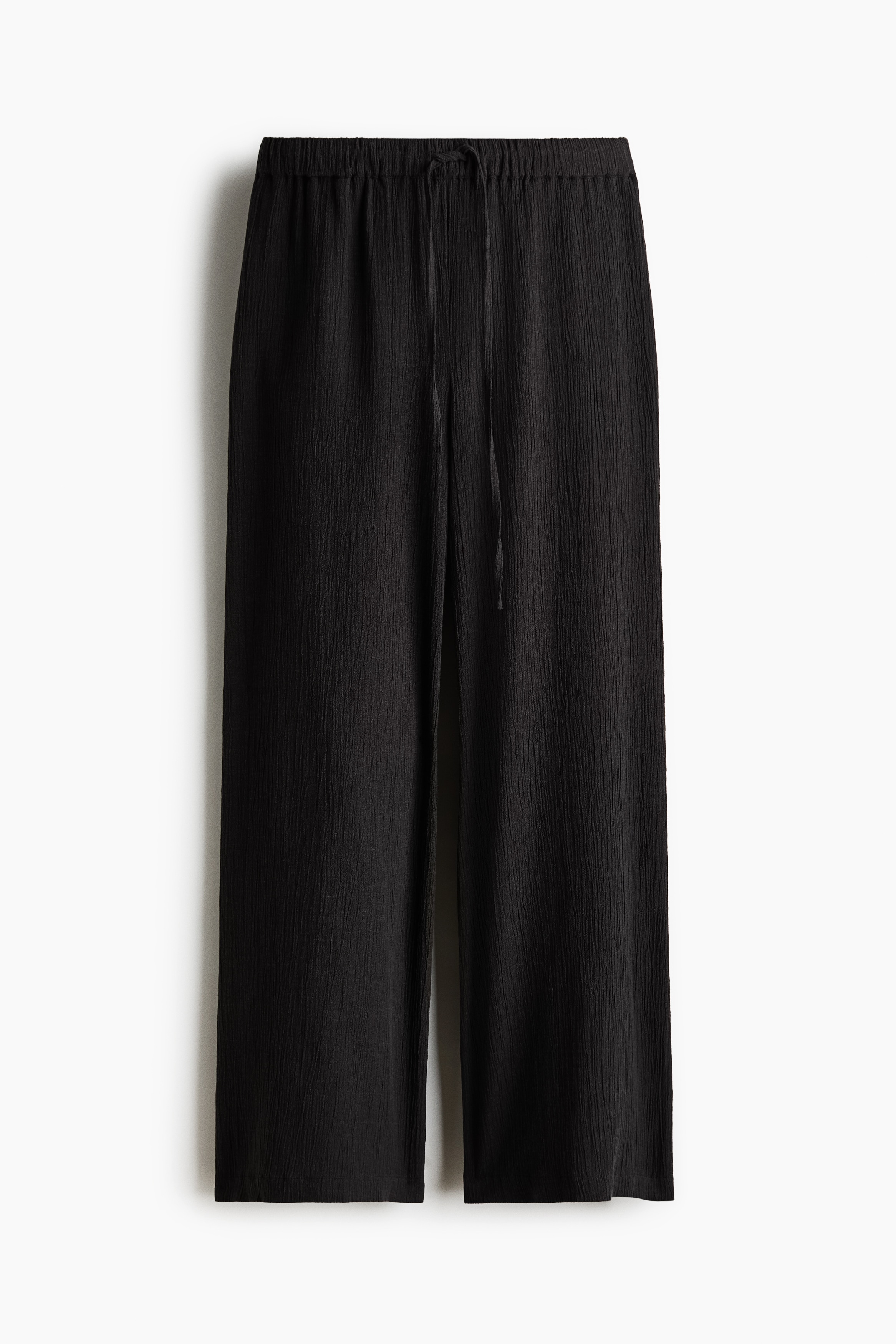 Linen-blend drawstring trousers - Charcoal grey/Mustard yellow