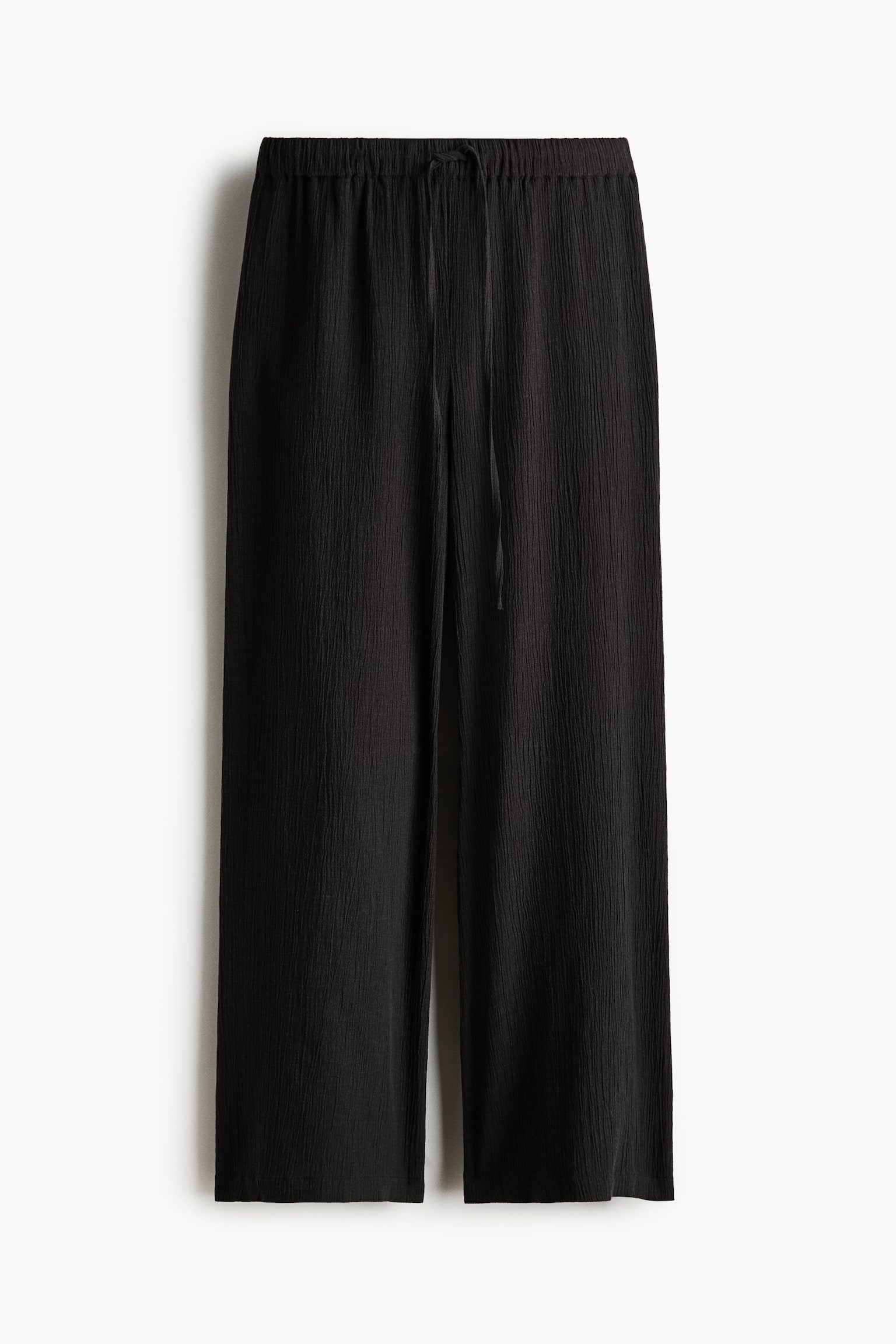 Linen-blend drawstring trousers - Charcoal grey/Mustard yellow