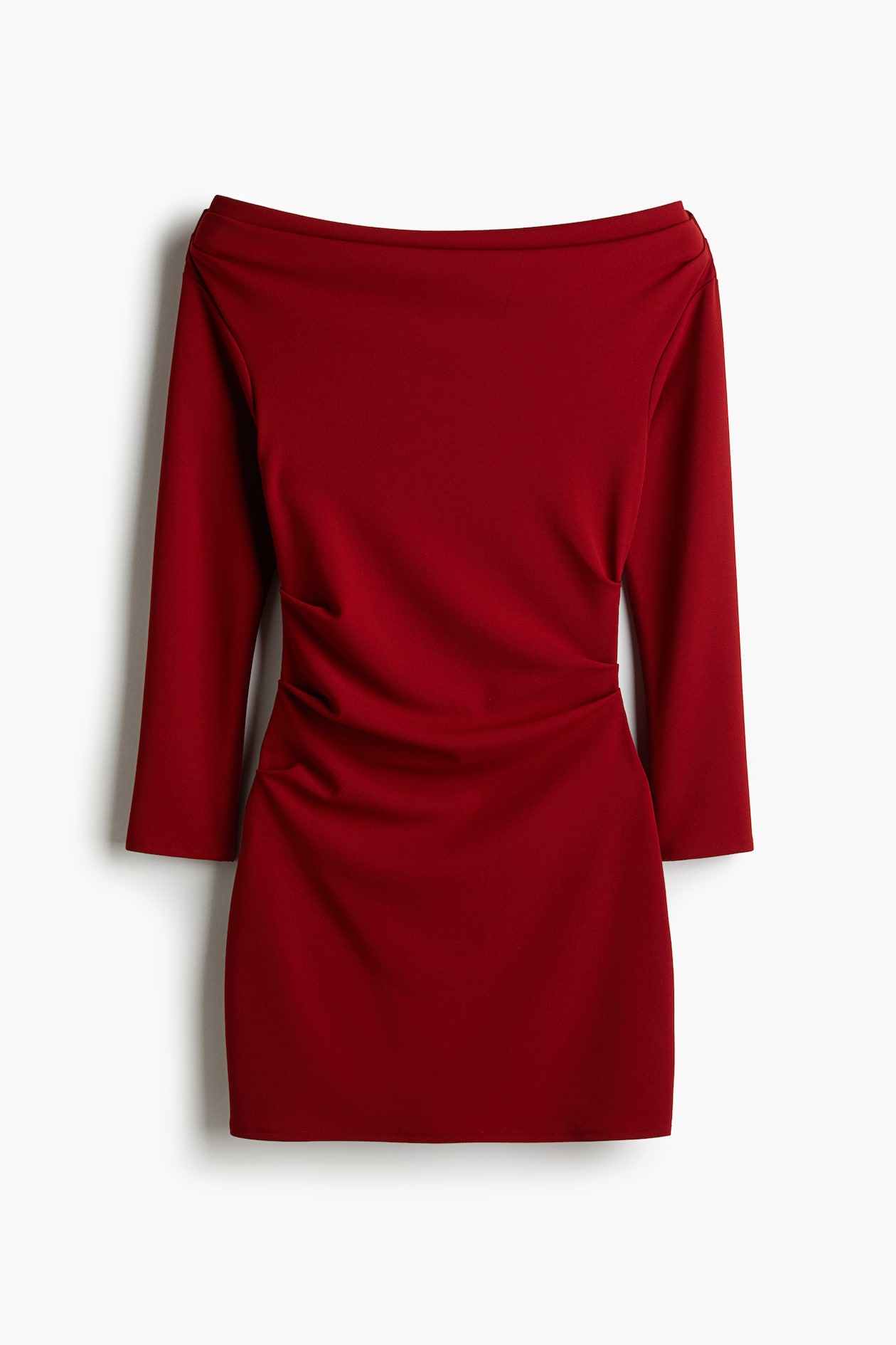 Women's Dark red Draped off-the-shoulder dress | H&M IN