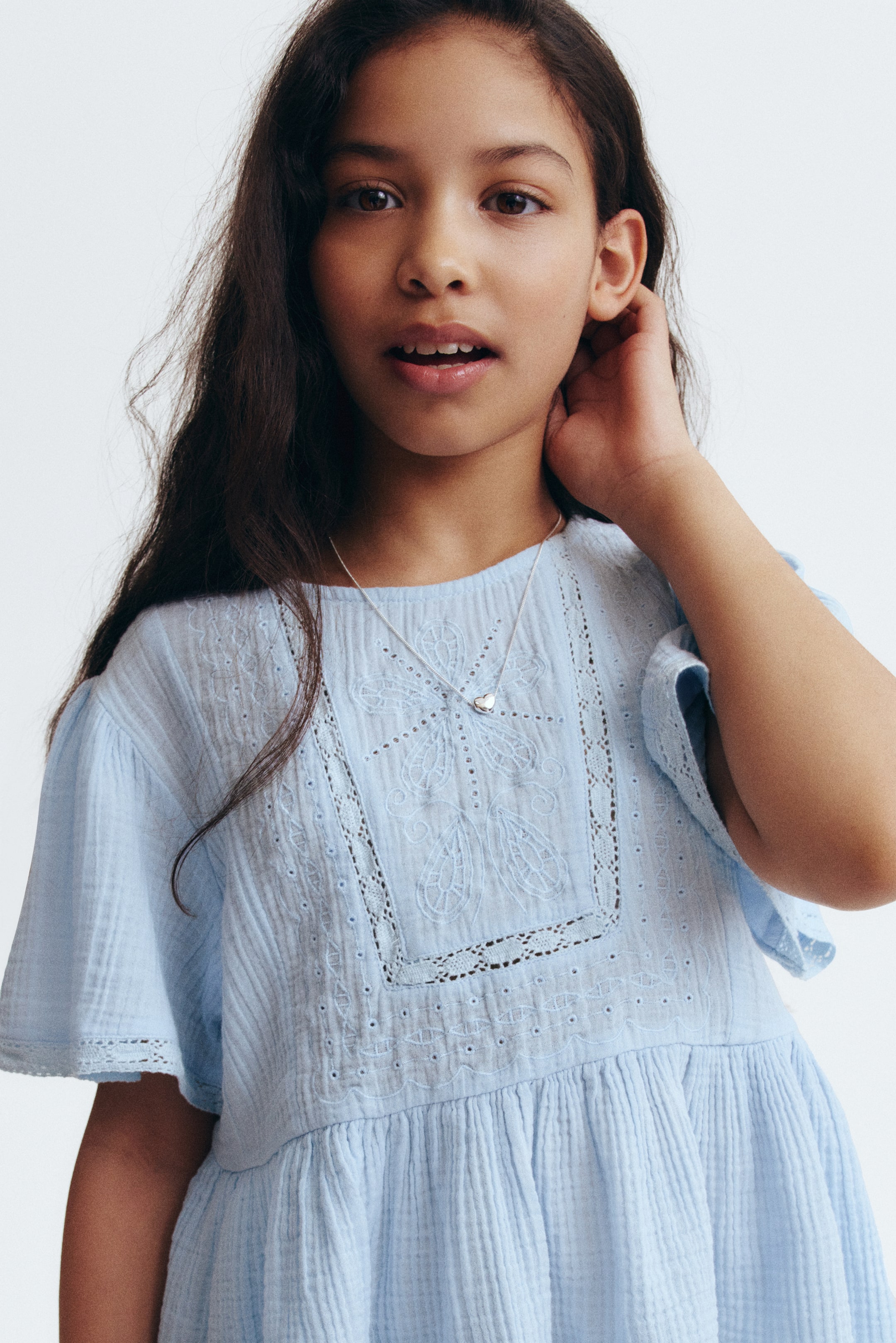Детские топы H&M Muslin Top with Eyelet Embroidery — фото 4