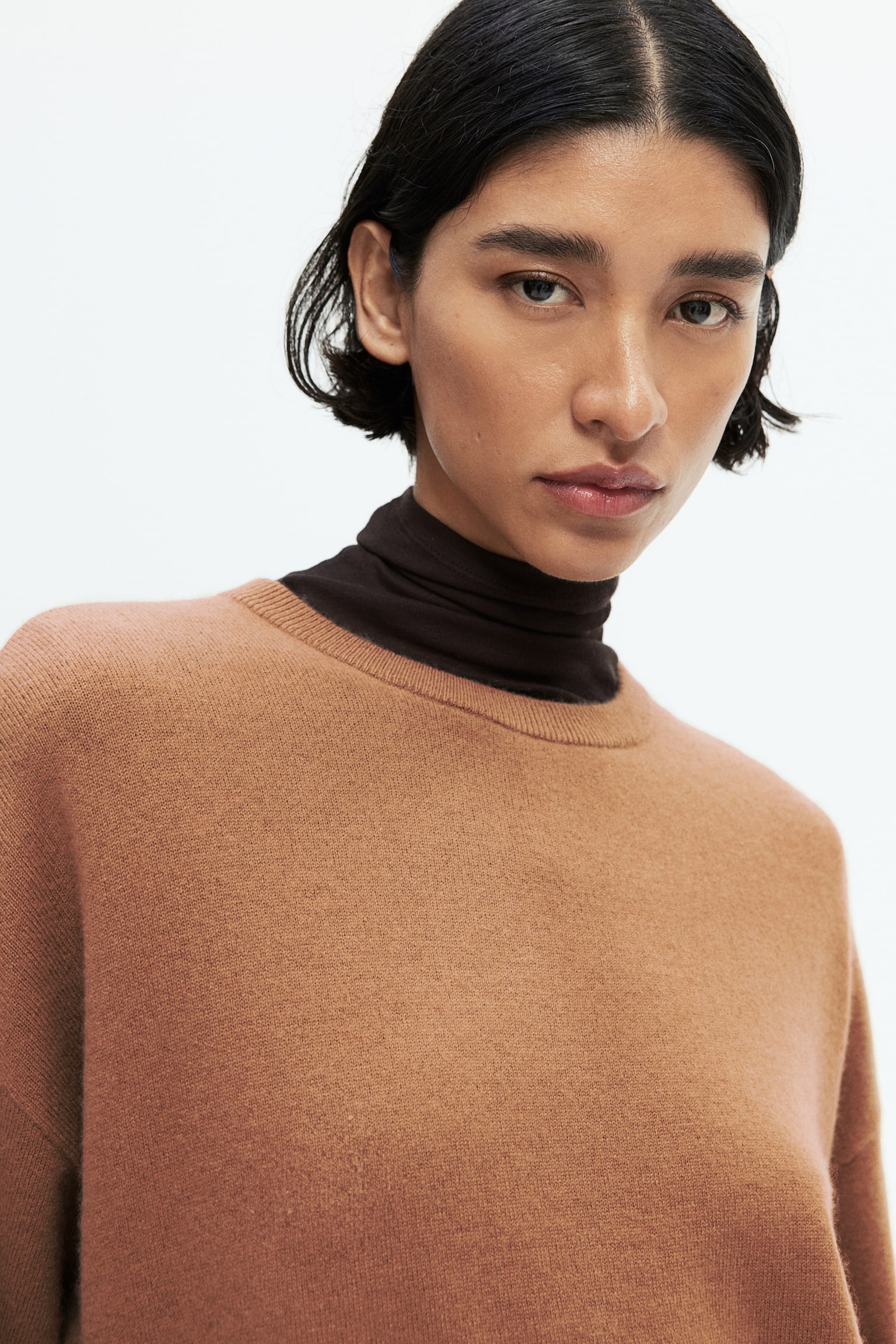 Oversized cashmere jumper - Dark beige/Light beige marl/Black/Light grey marl - 3