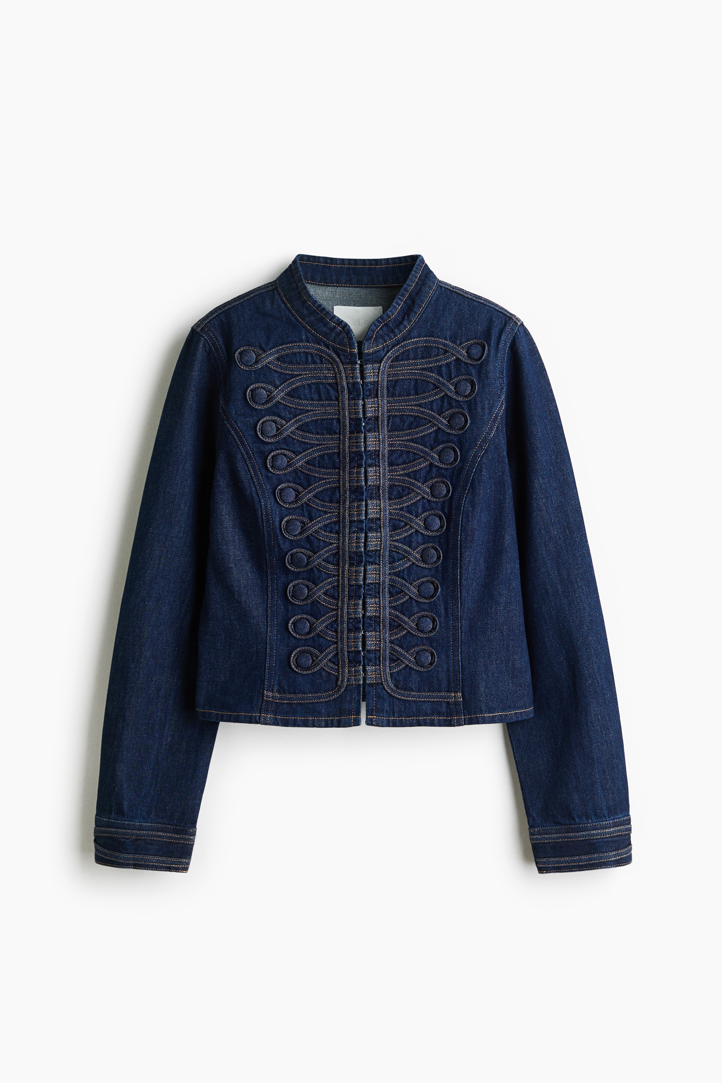 Button-tab denim jacket - Dark denim blue