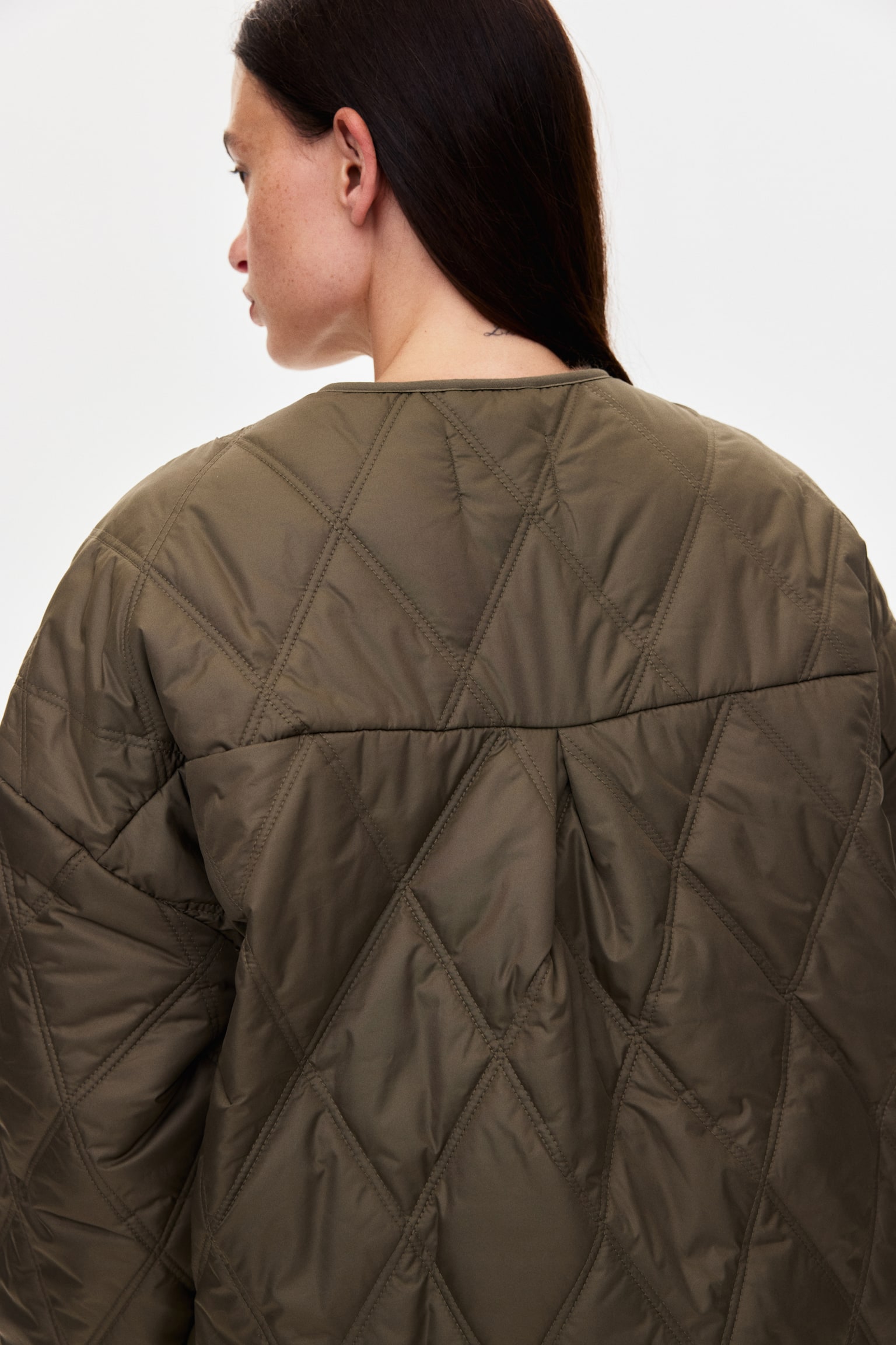 MAMA Before & After Quilted babywearing jacket - Dark khaki green/Cream - 6
