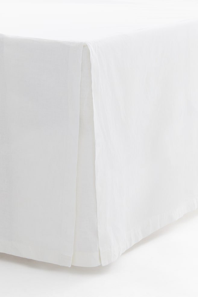 Dobbelt/kingsize sengekappe i hørblanding - Hvid/Beige/Beige/Gråbeige - 1