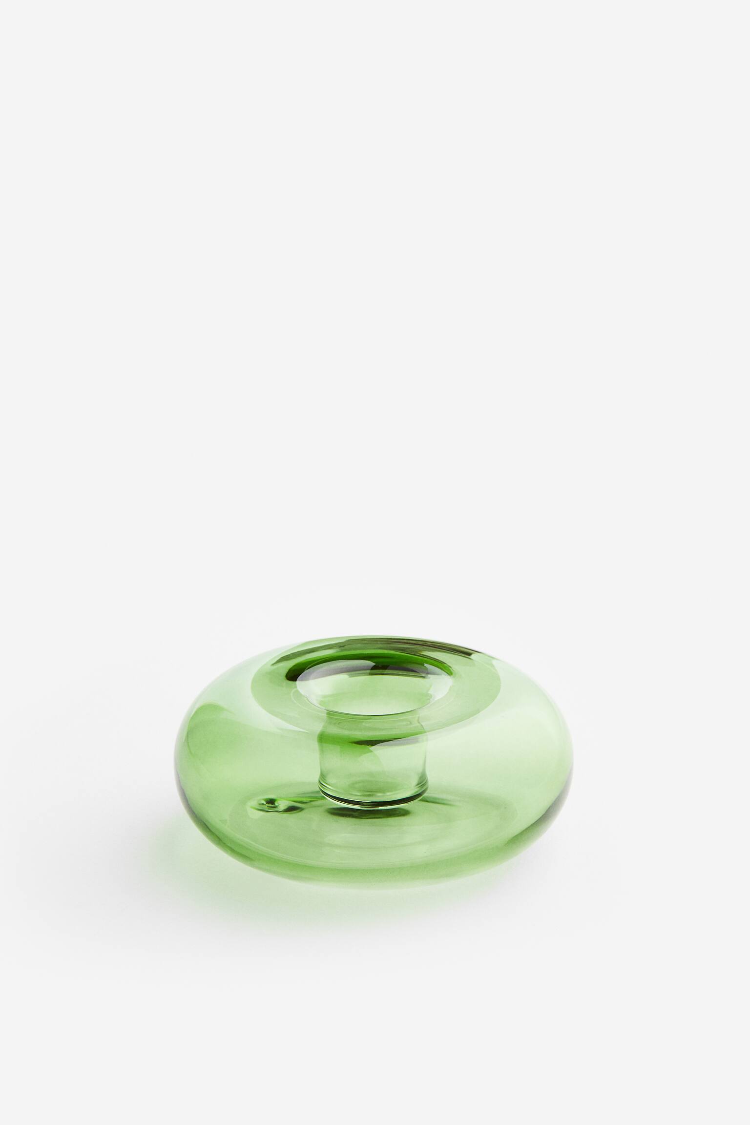 Glass candlestick - Green/Yellow/Orange - 1