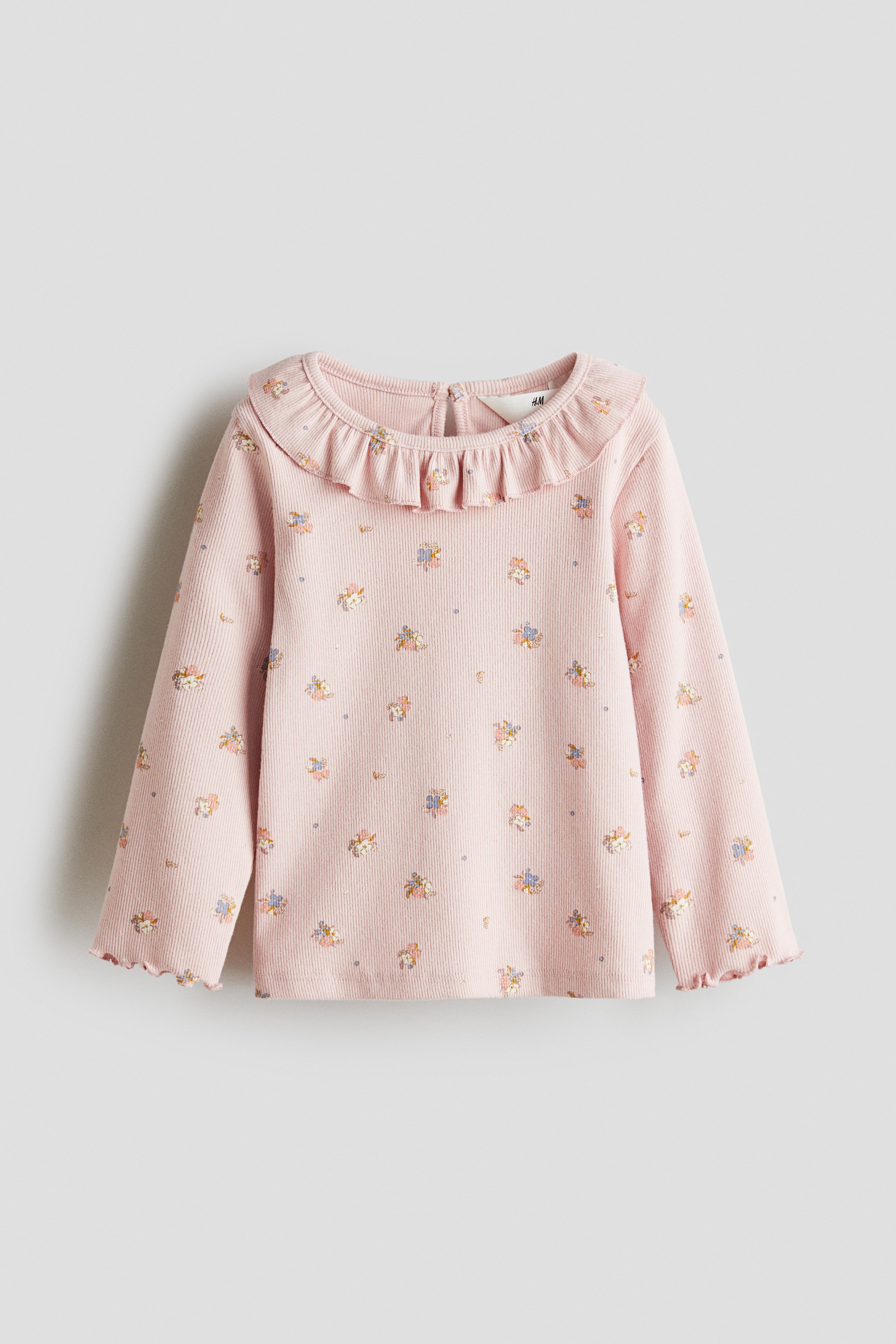 Ribbed Jersey Top - Pink/floral - Kids | H&M US