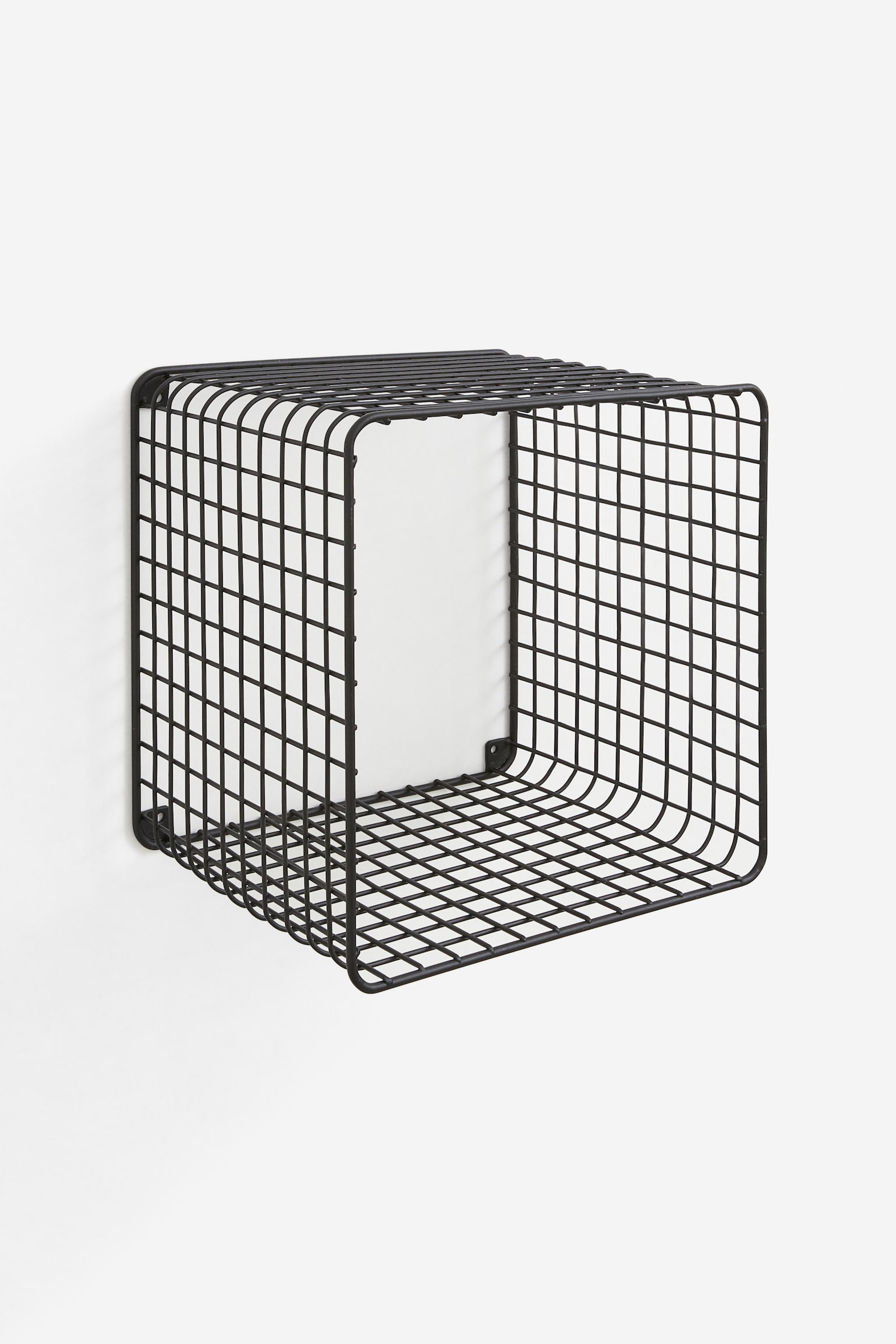 Metal wire wall shelf - Black/Silver-coloured - 1