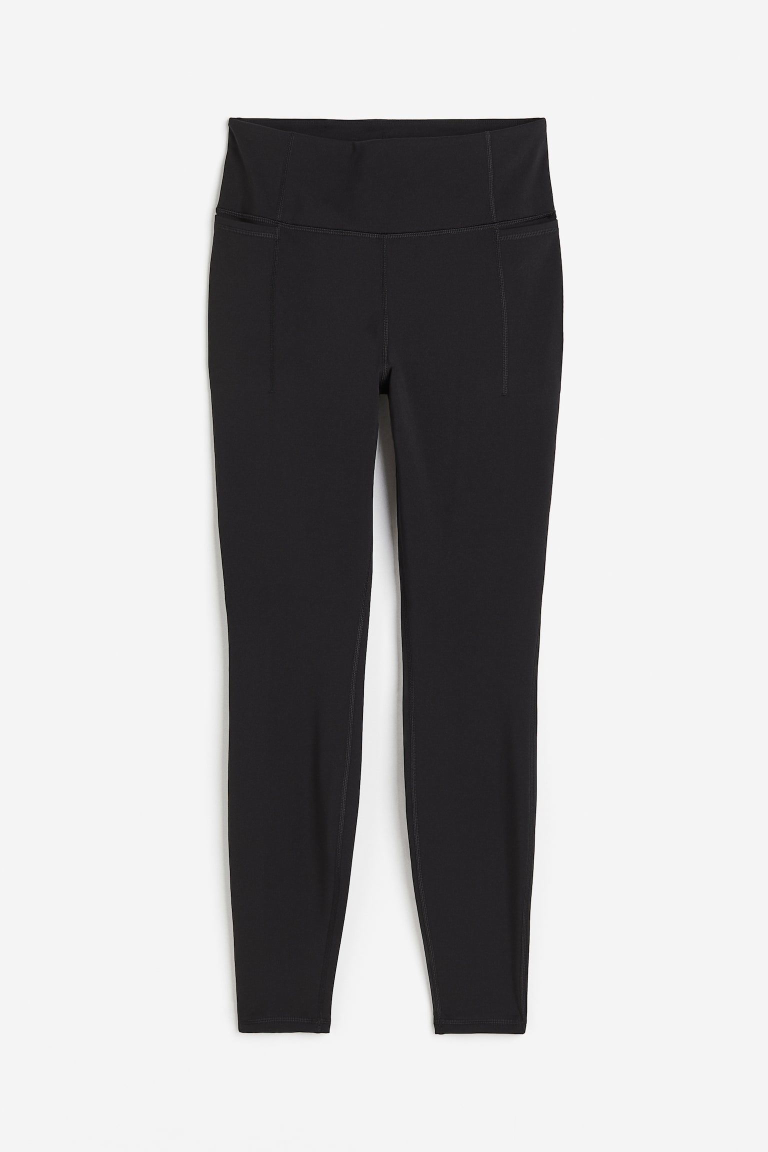 Warm pocket-detail running leggings in DryMove™ - Black - 1