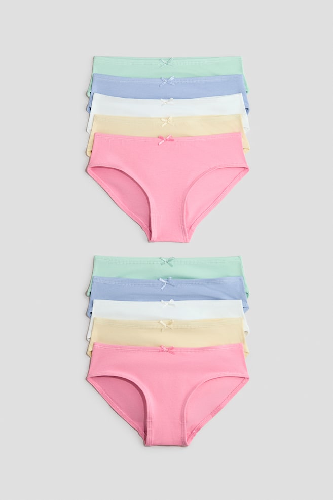 10-Pack Cotton Briefs - Pink/green/White/powder pink/pink - 1