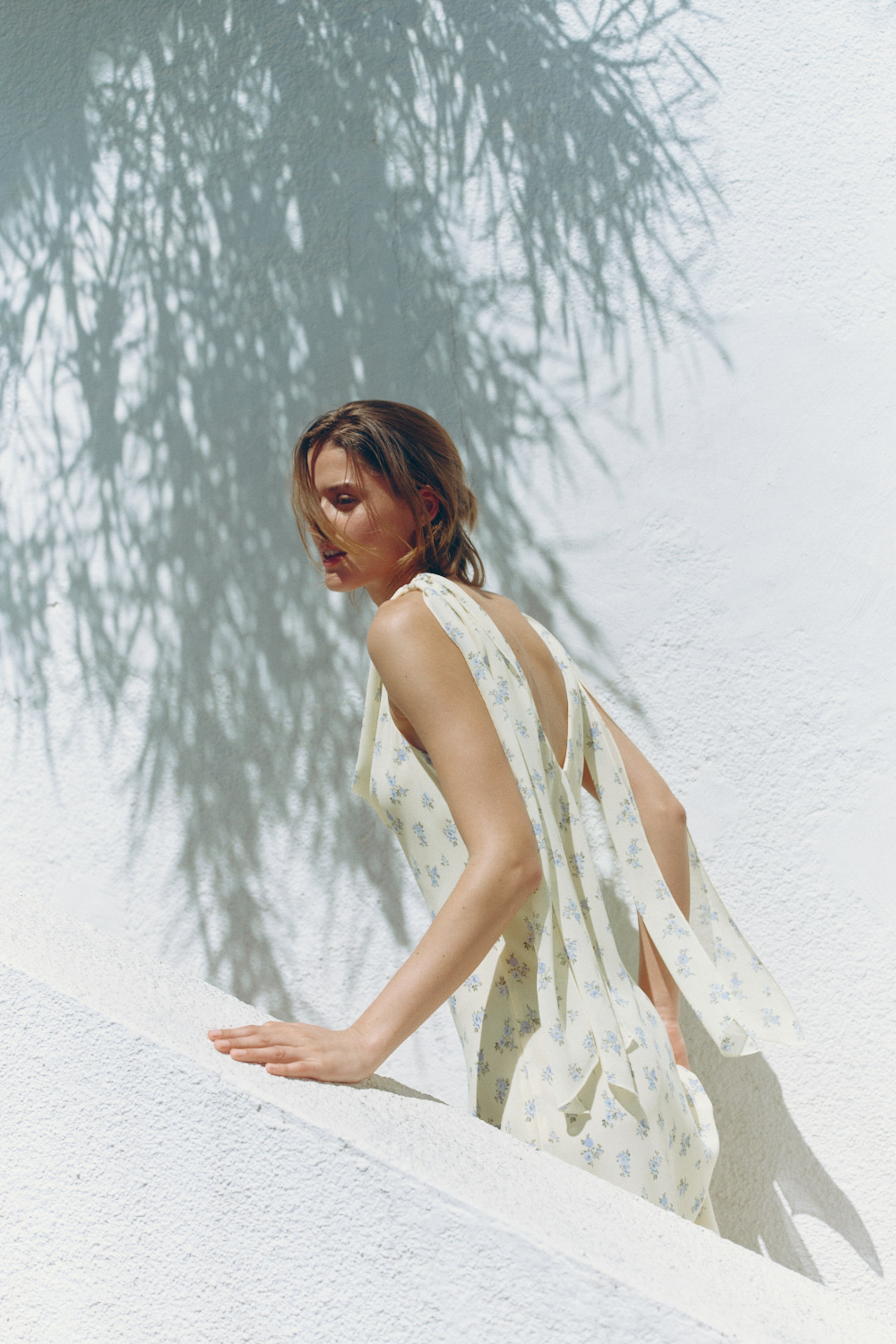 Cowl-Neck Dress with Tie Shoulder Straps