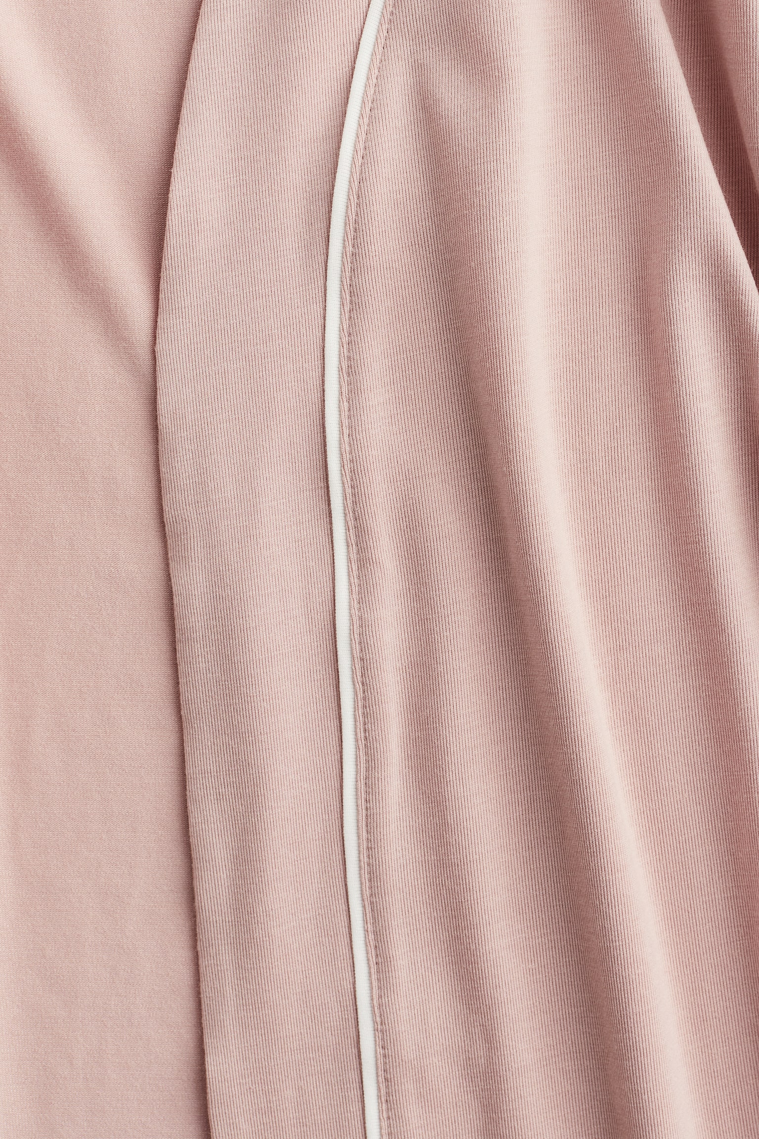 Piping-detail dressing gown - Light dusty pink/Black - 4