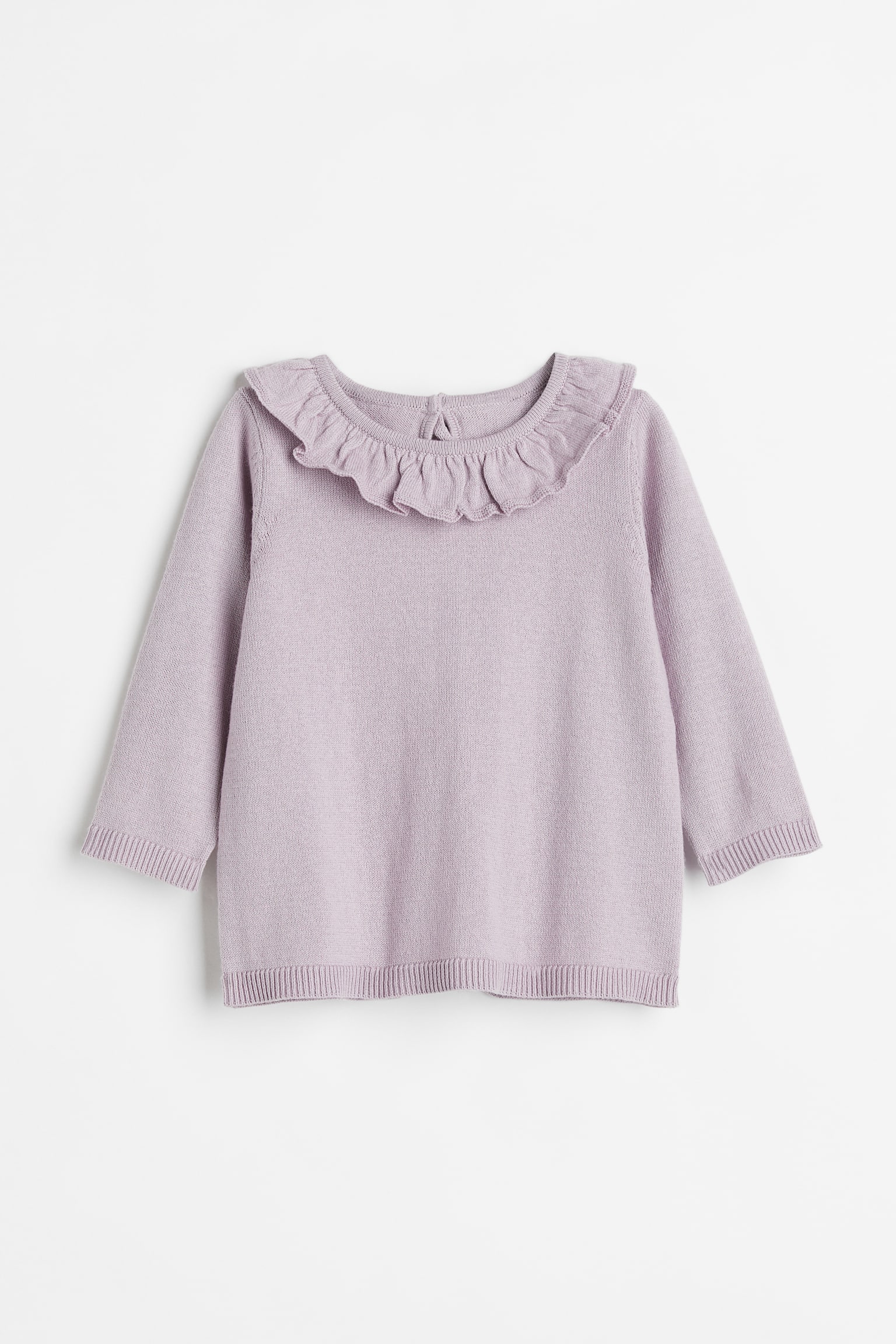 Flounce Collar Sweater - Light purple