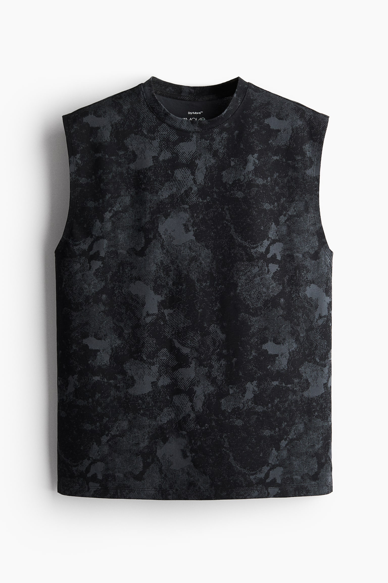 Loose Fit Sports vest top in DryMove™ - Black/Patterned/Black/Khaki green/Patterned - 2