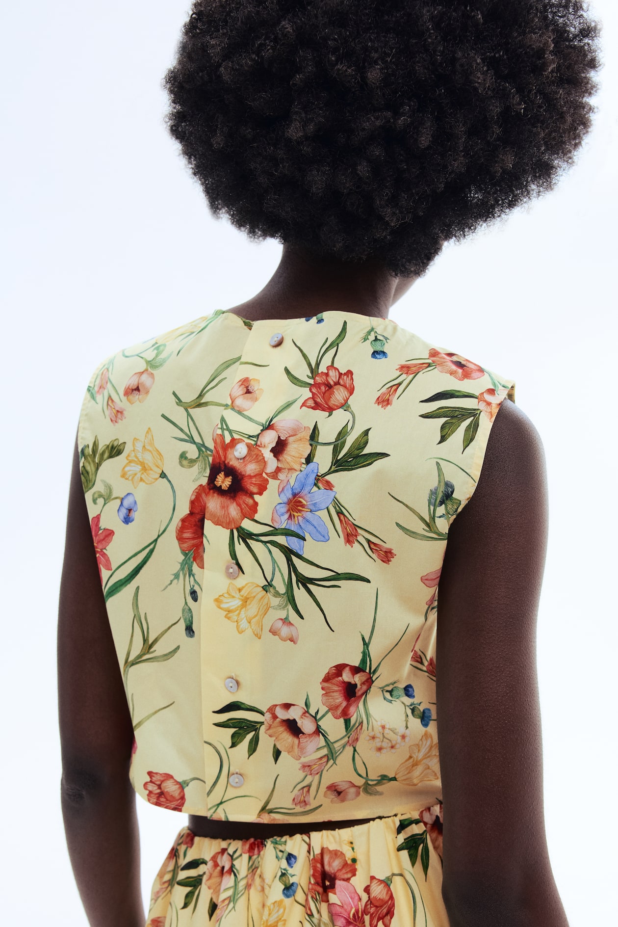Cropped poplin top - image 4