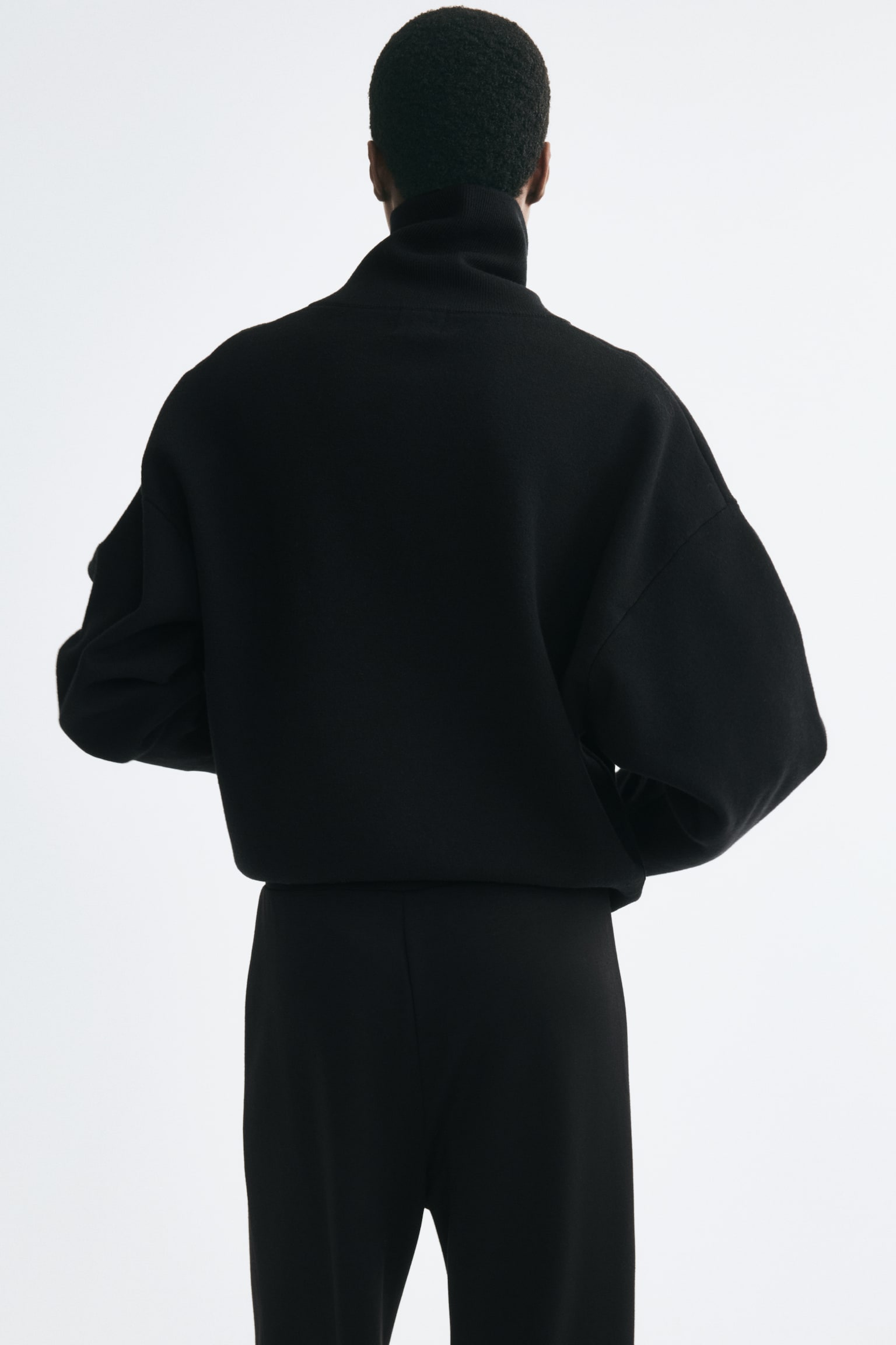 Женский свитер H&M Half-Zip Wool-Blend, цвет: Чёрный — фото 5