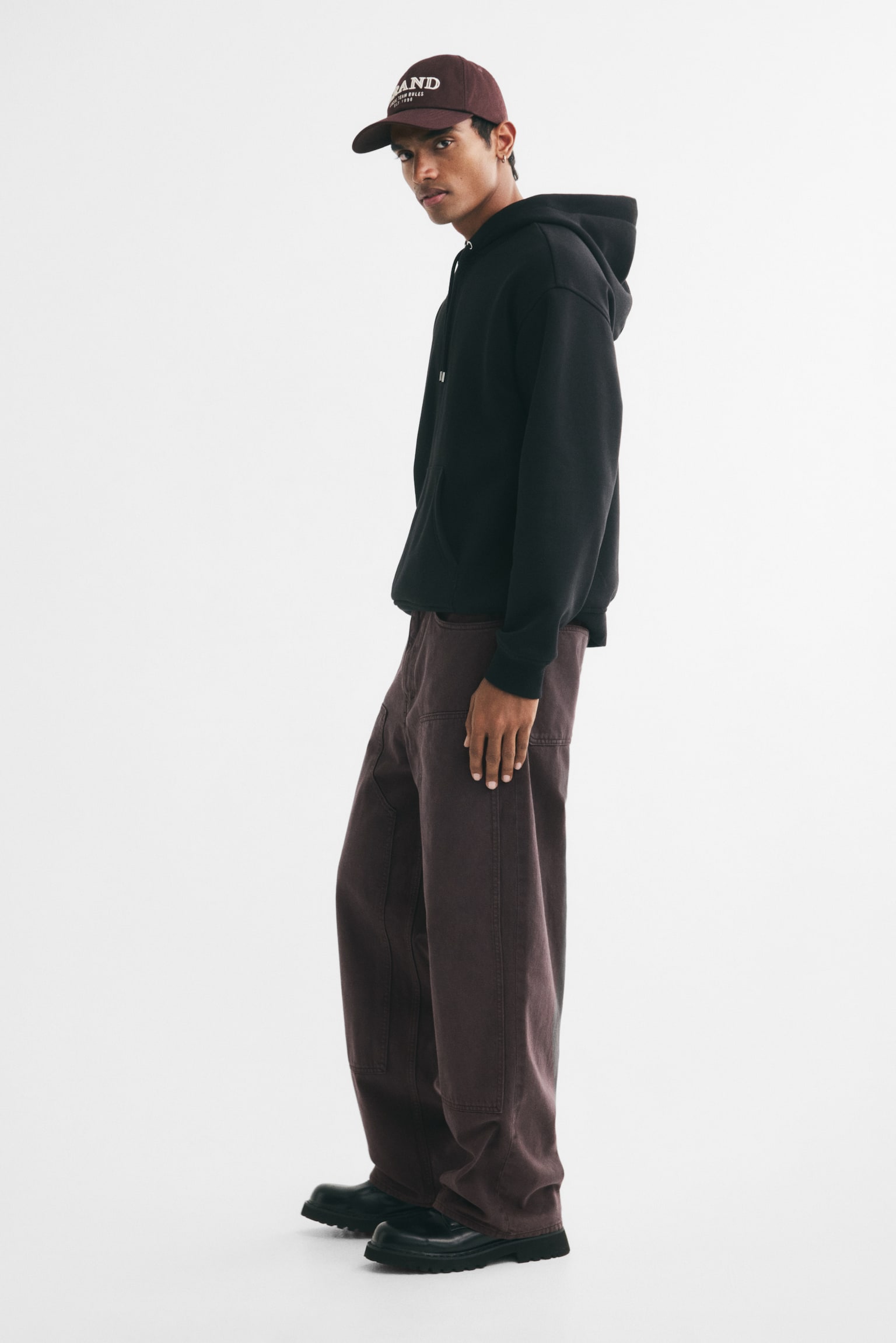 Мужские джинсы H&M Baggy Carpenter, цвет: Тёмный коричневый — фото 5
