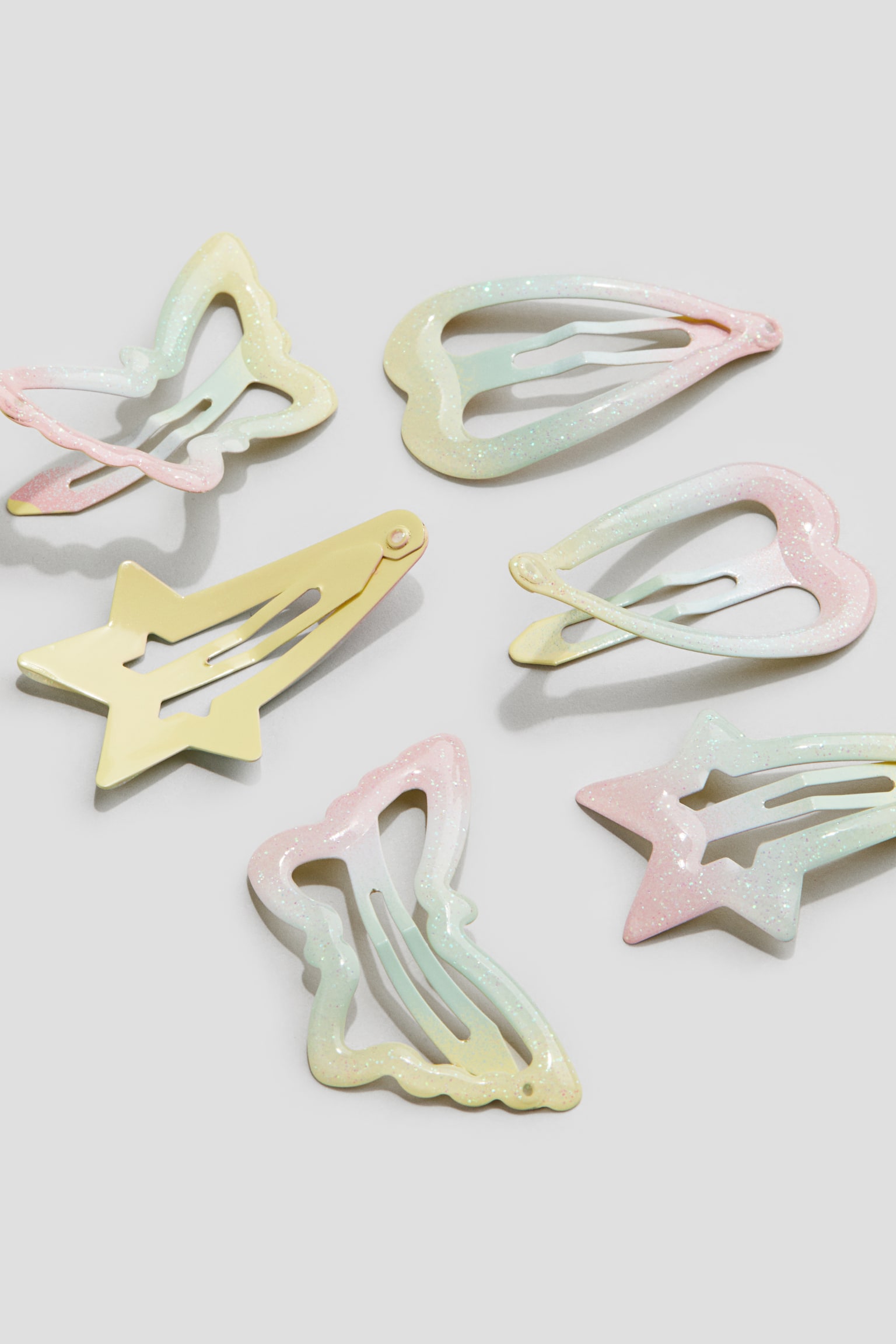 6-pack hair clips - Light yellow/Pink - 2